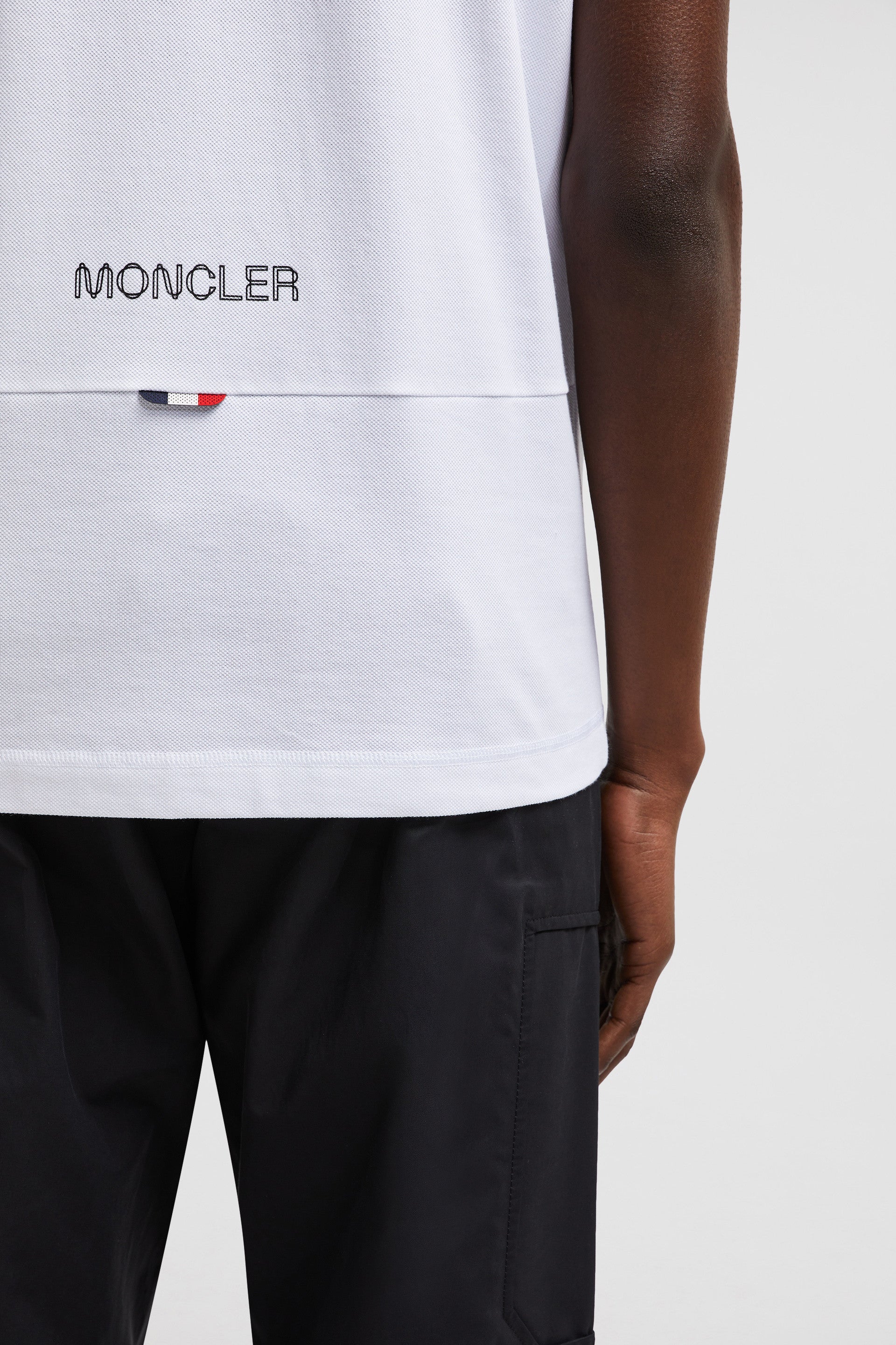 White Polo, Moncler, Logo Shirt, Luxury Cotton Polo, Autumn-Winter 2024 Fashion