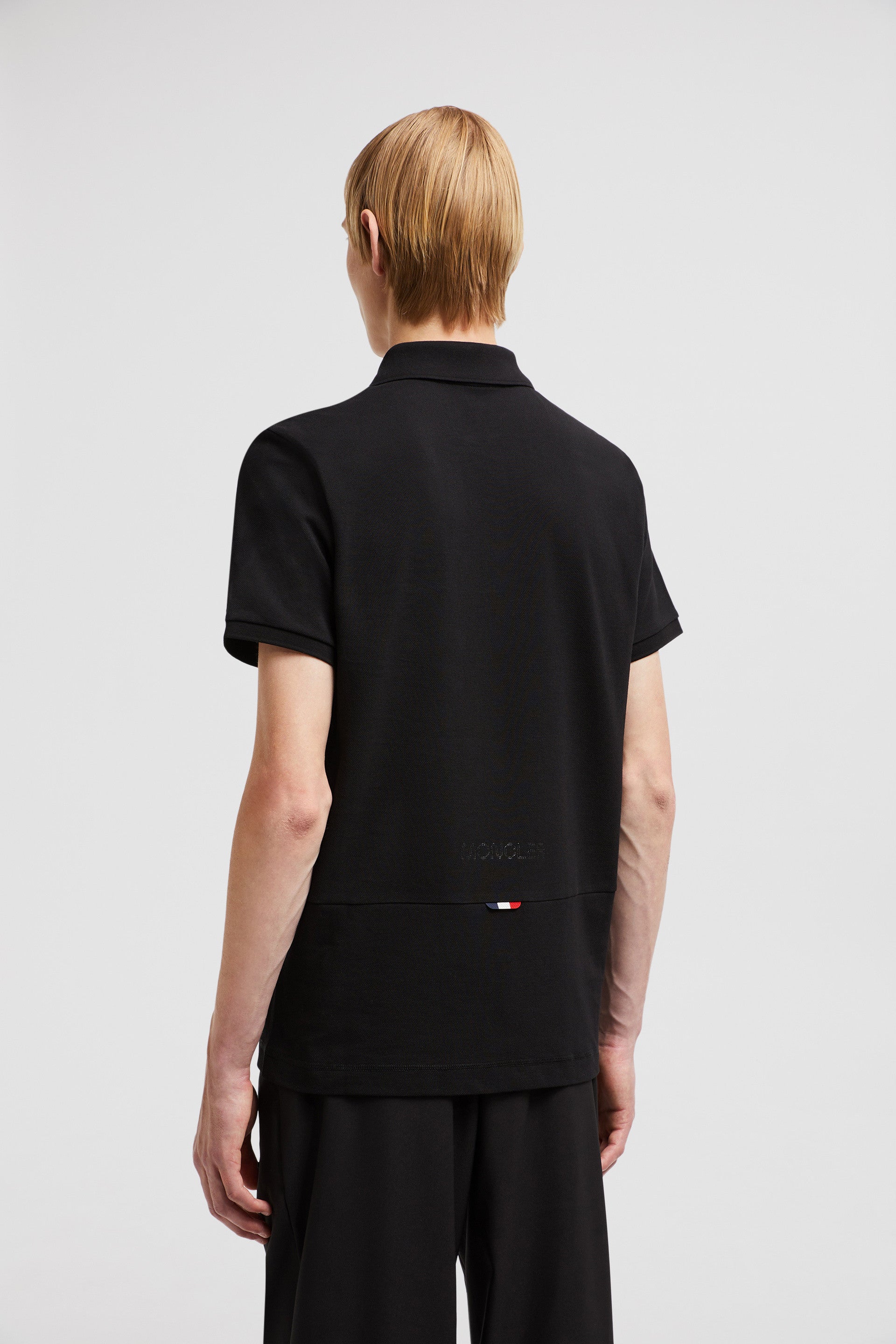Moncler polo, black cotton polo, luxury men's polo, designer polo, Autumn-Winter 2024 fashion