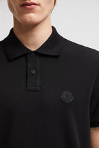 Moncler polo, black cotton polo, luxury men's polo, designer polo, Autumn-Winter 2024 fashion
