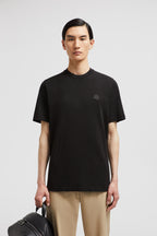 Moncler T-shirt, luxury logo T-shirt, black cotton shirt, designer casual wear, Autumn/Winter 2024