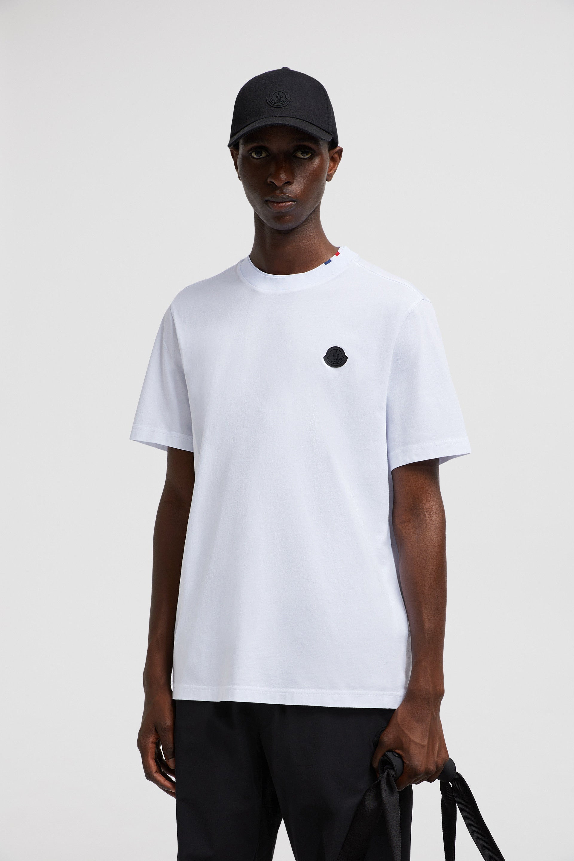 Moncler, logo T-shirt, white T-shirt, cotton T-shirt, designer T-shirt