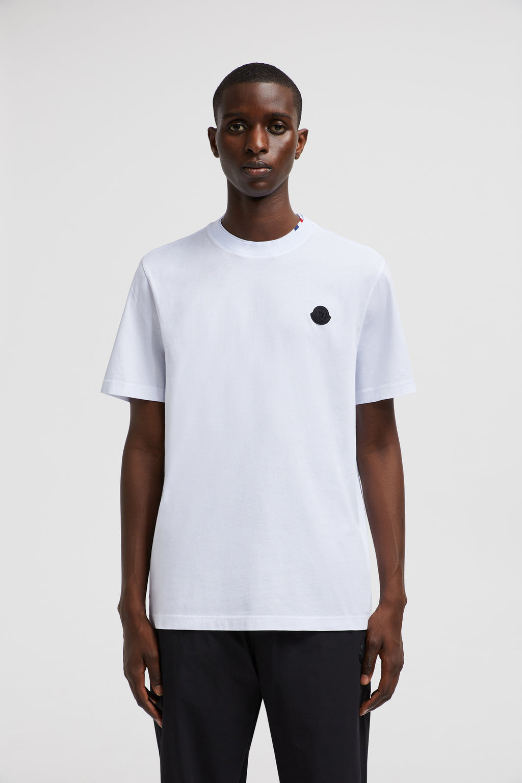 Moncler, logo T-shirt, white T-shirt, cotton T-shirt, designer T-shirt