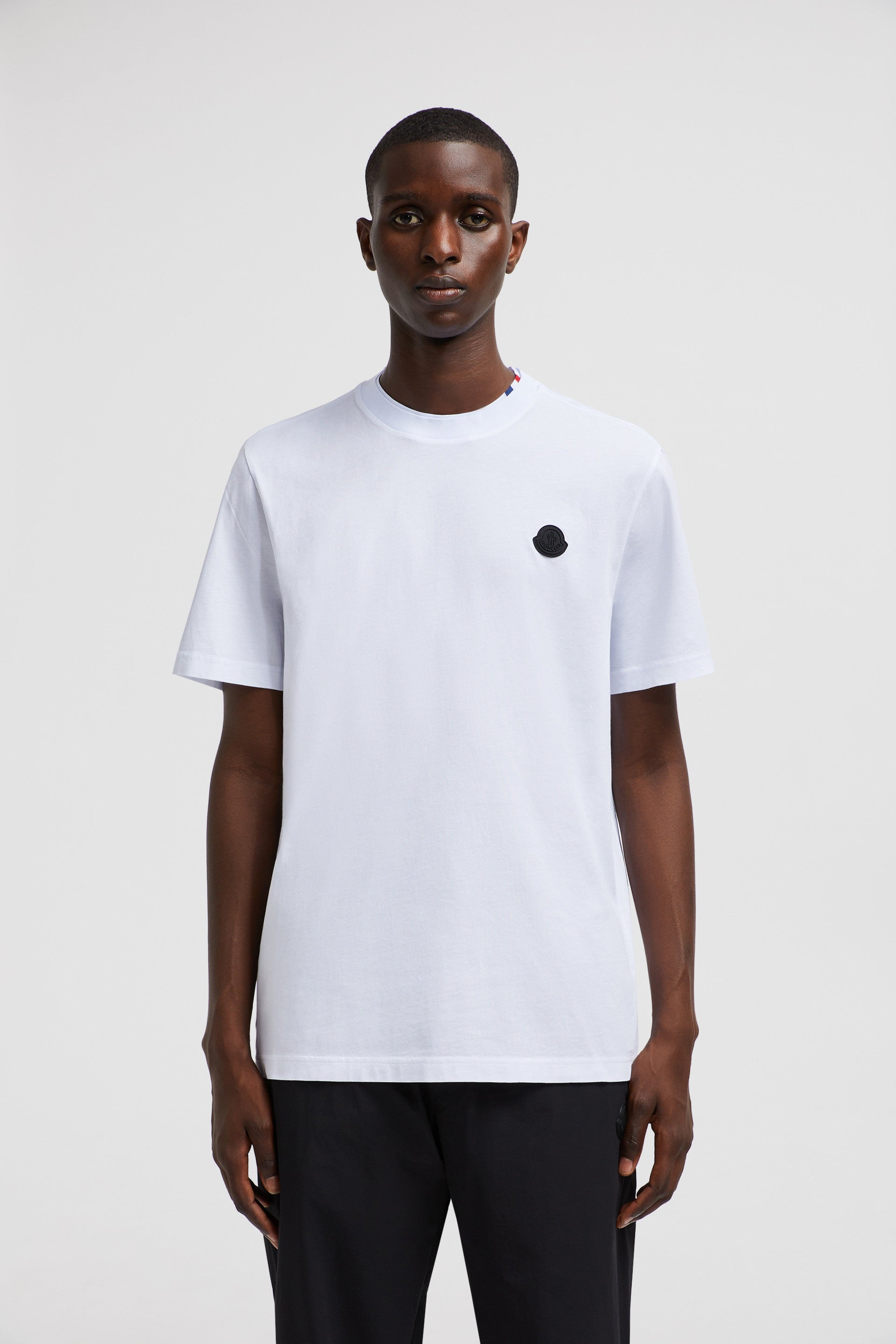 Moncler, logo T-shirt, white T-shirt, cotton T-shirt, designer T-shirt