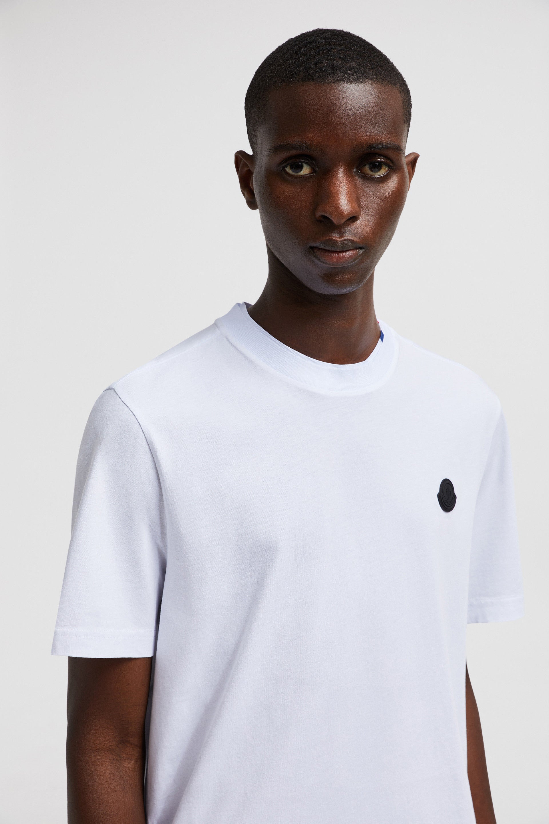 Moncler, logo T-shirt, white T-shirt, cotton T-shirt, designer T-shirt