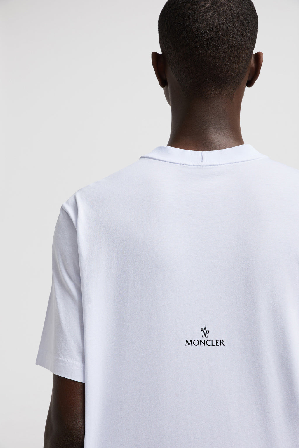 Moncler, logo T-shirt, white T-shirt, cotton T-shirt, designer T-shirt