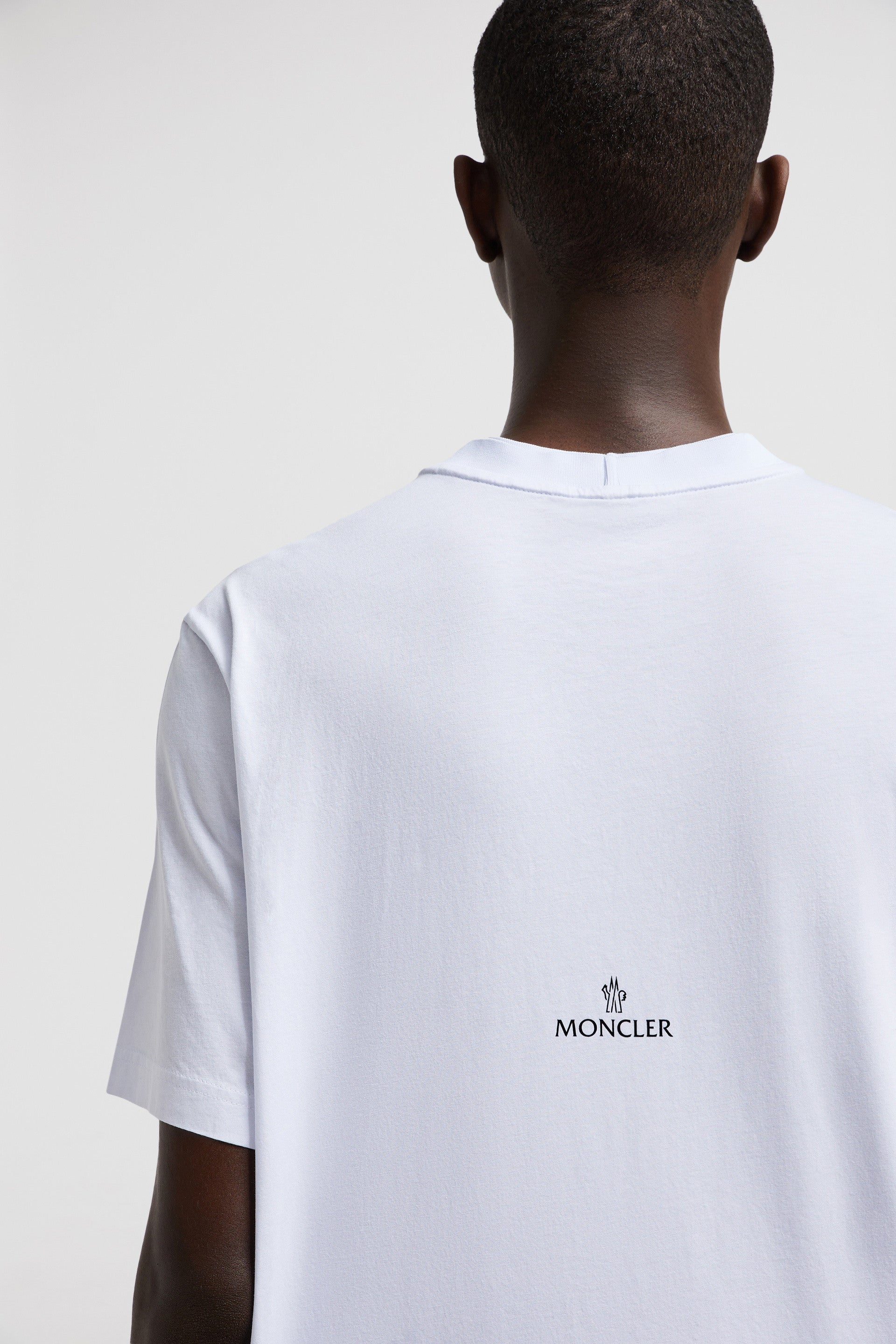 Moncler, logo T-shirt, white T-shirt, cotton T-shirt, designer T-shirt