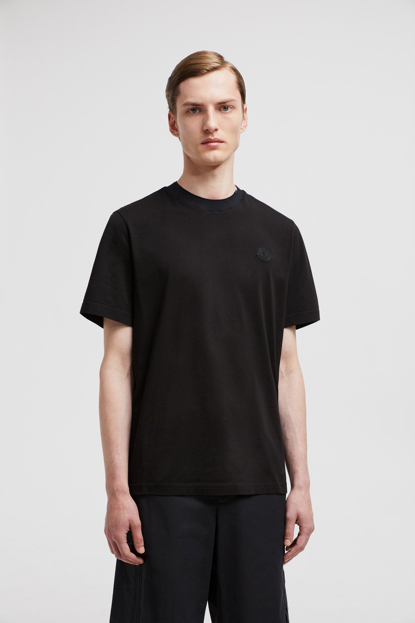 Moncler T-shirt, Black Logo T-shirt, Luxury Cotton T-shirt, Autumn-Winter 2024, Designer T-shirt