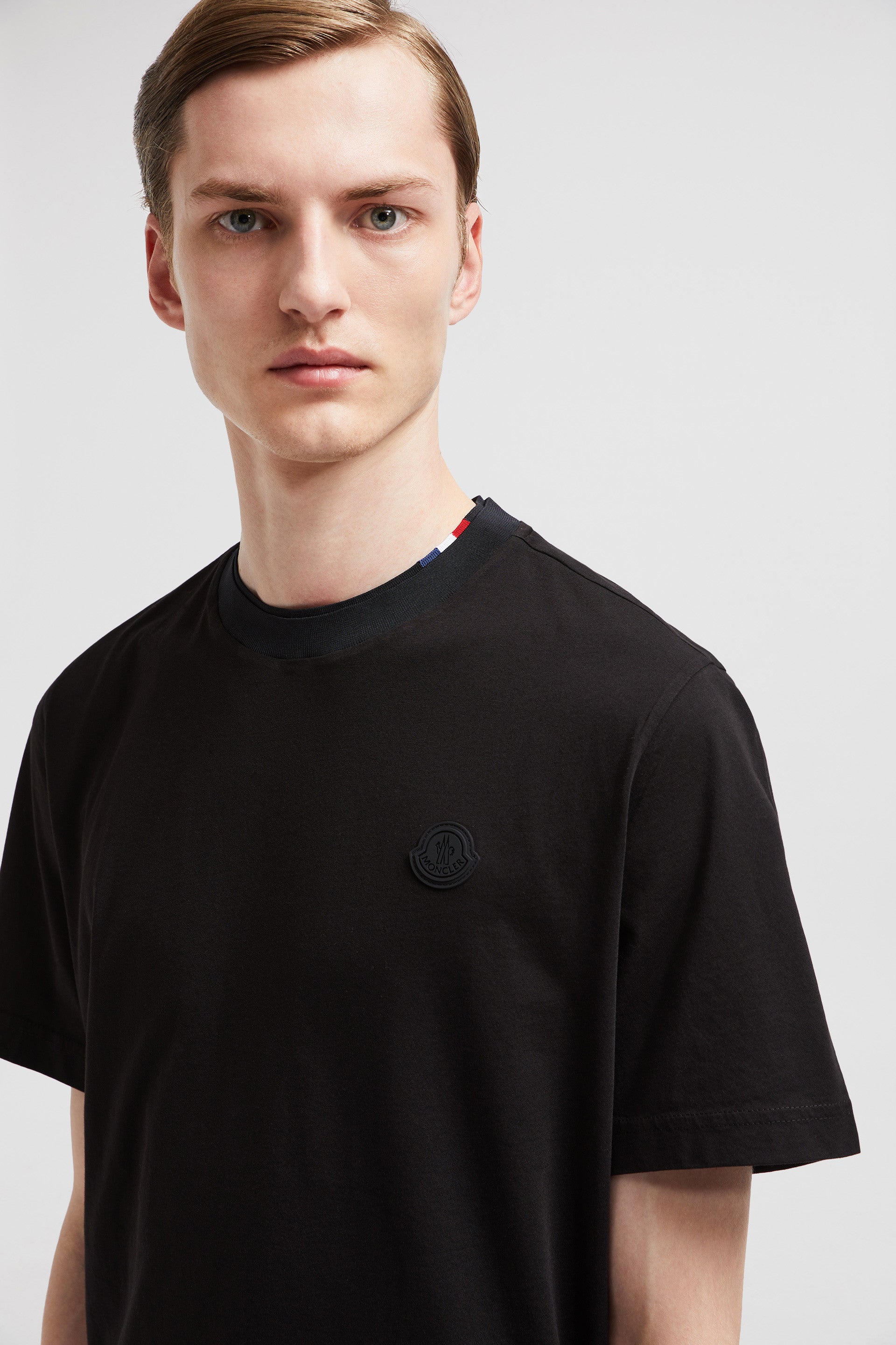 Moncler T-shirt, Black Logo T-shirt, Luxury Cotton T-shirt, Autumn-Winter 2024, Designer T-shirt