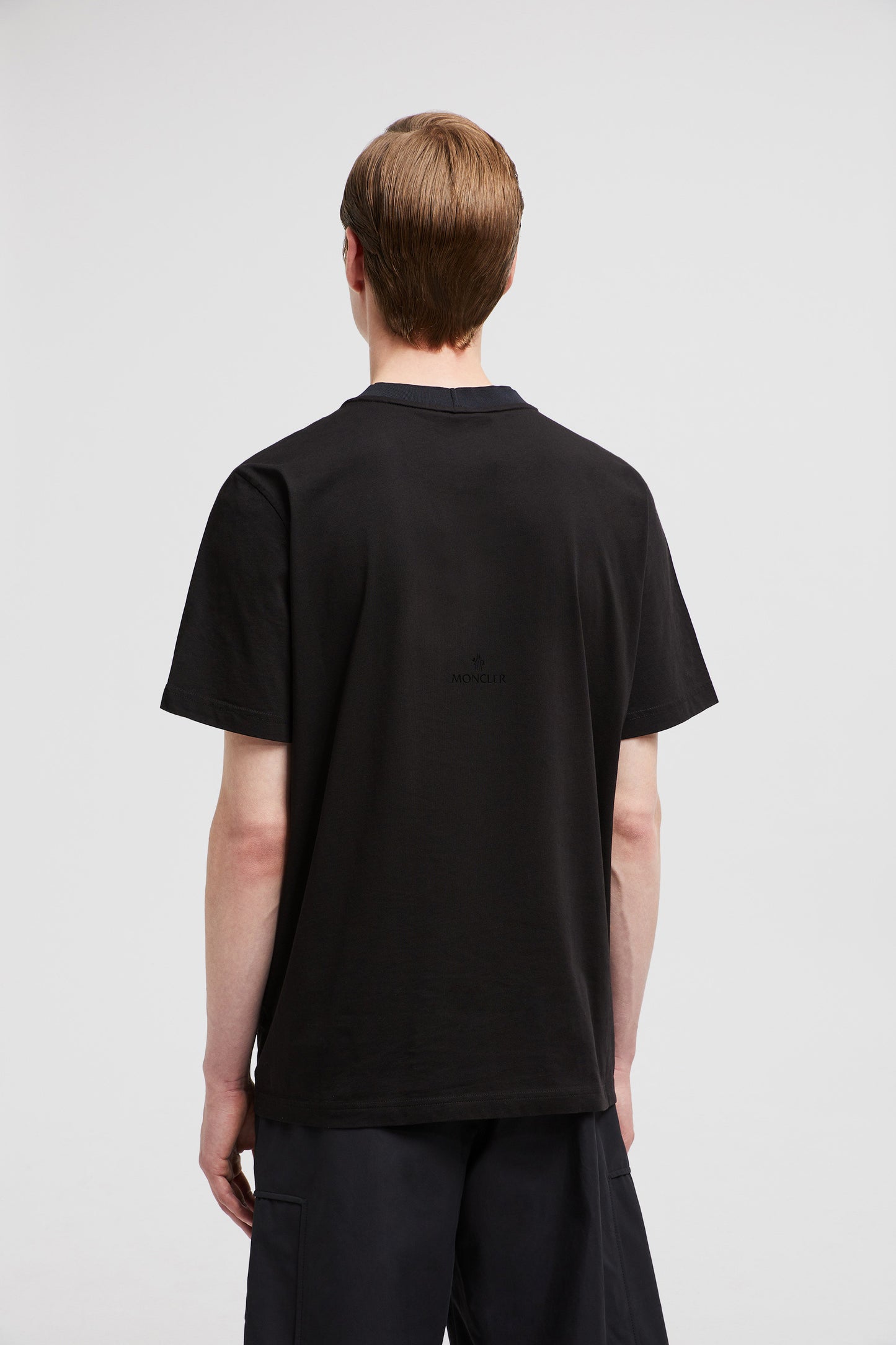 Moncler T-shirt, Black Logo T-shirt, Luxury Cotton T-shirt, Autumn-Winter 2024, Designer T-shirt