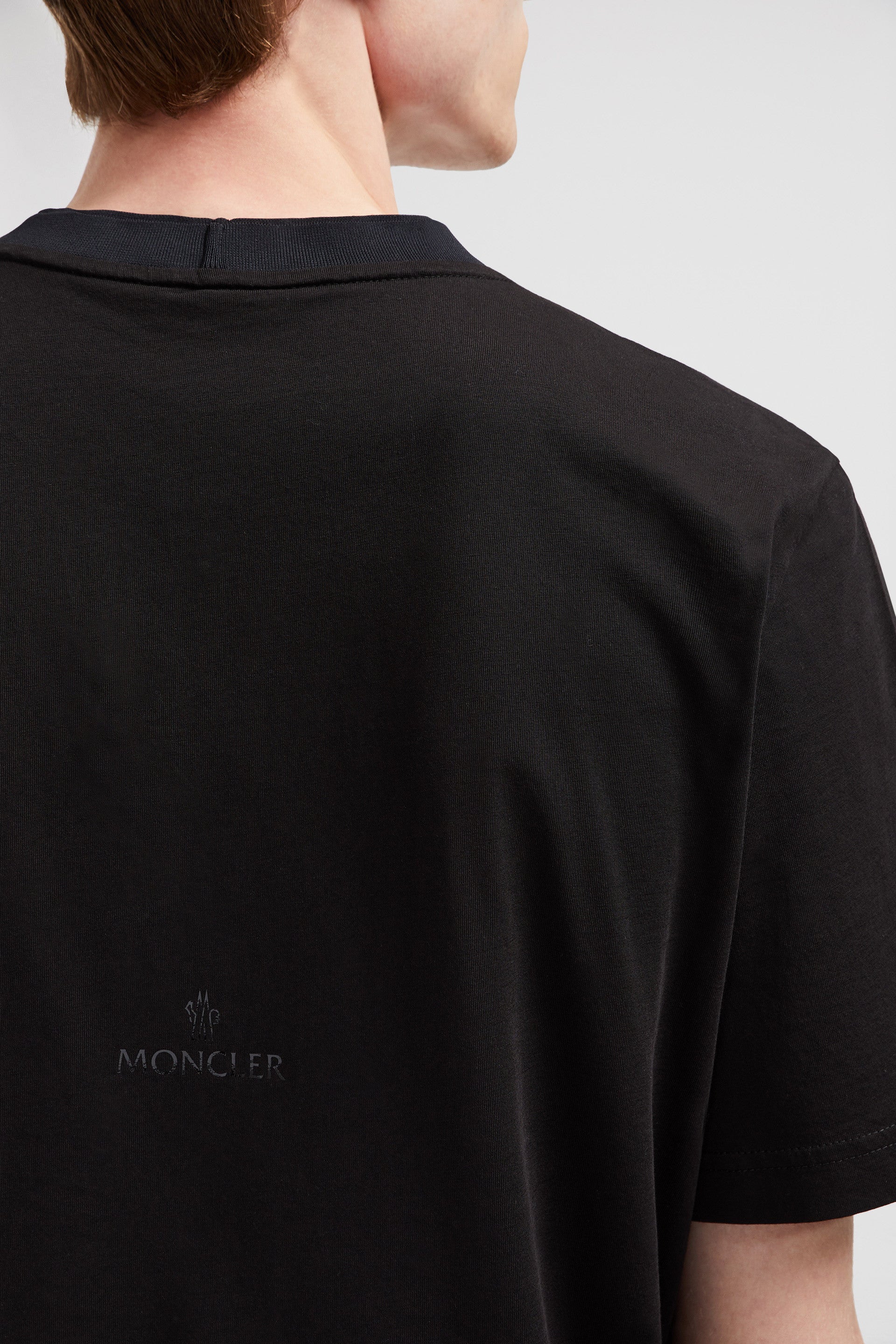 Moncler T-shirt, Black Logo T-shirt, Luxury Cotton T-shirt, Autumn-Winter 2024, Designer T-shirt