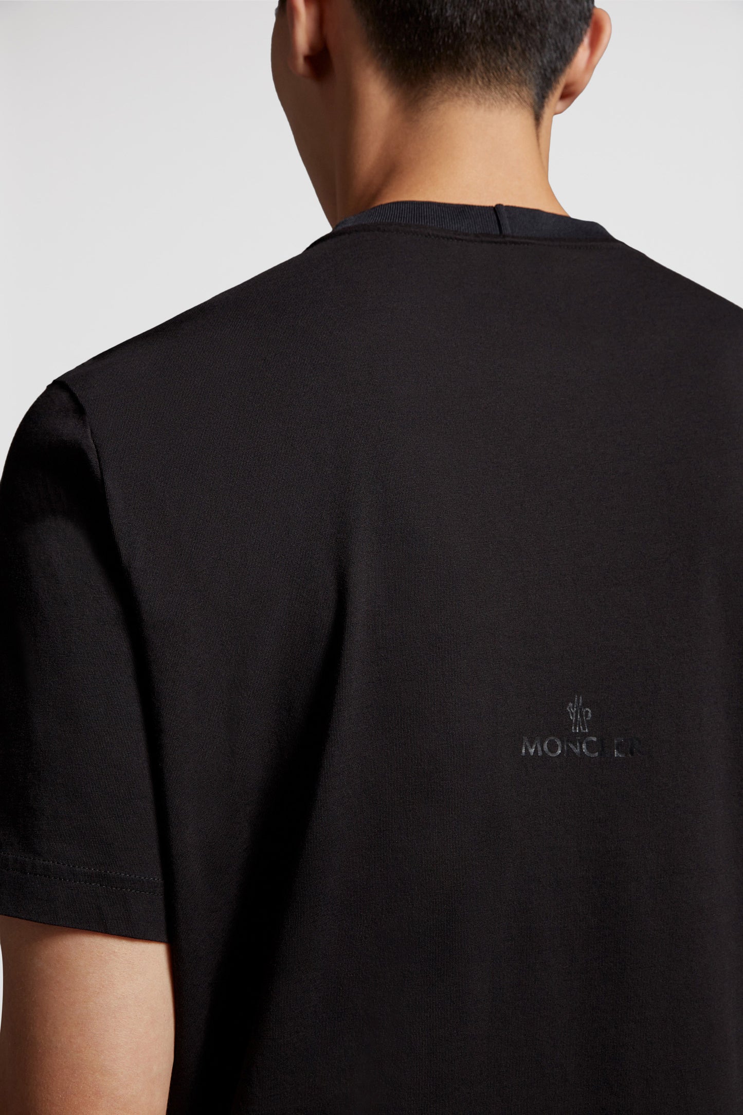 Moncler T-shirt, Black Logo T-shirt, Luxury Cotton T-shirt, Autumn-Winter 2024, Designer T-shirt