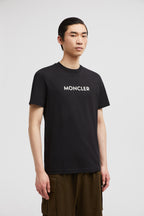 Moncler T-shirt, black logo shirt, organic cotton, luxury menswear, 2024 collection