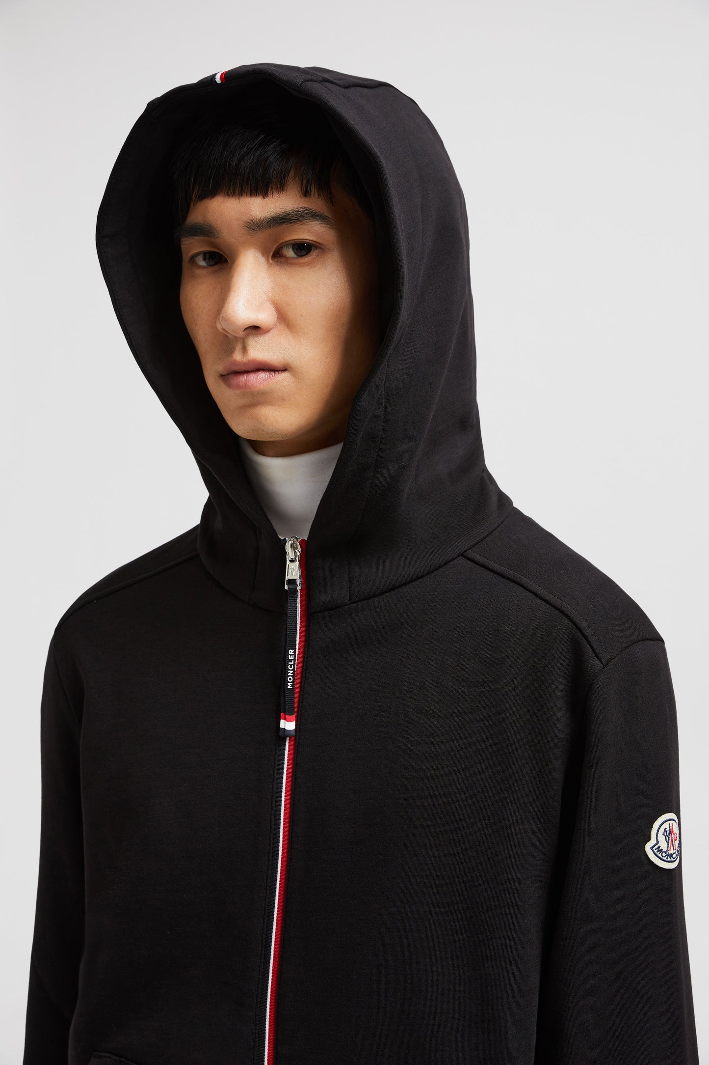 luxury hoodie, black zip-up hoodie, Moncler hoodie, designer hoodie, Autumn-Winter 2024 collection