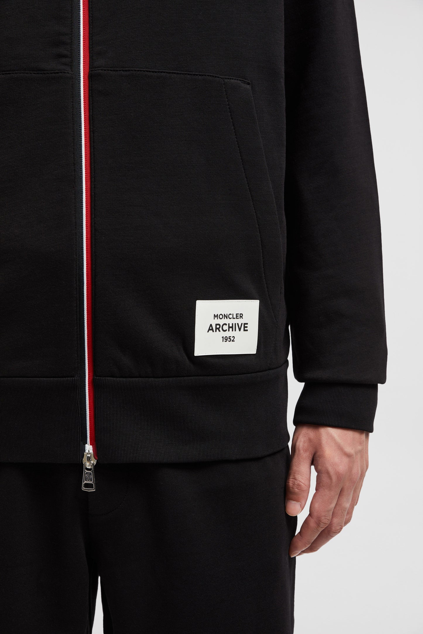 luxury hoodie, black zip-up hoodie, Moncler hoodie, designer hoodie, Autumn-Winter 2024 collection