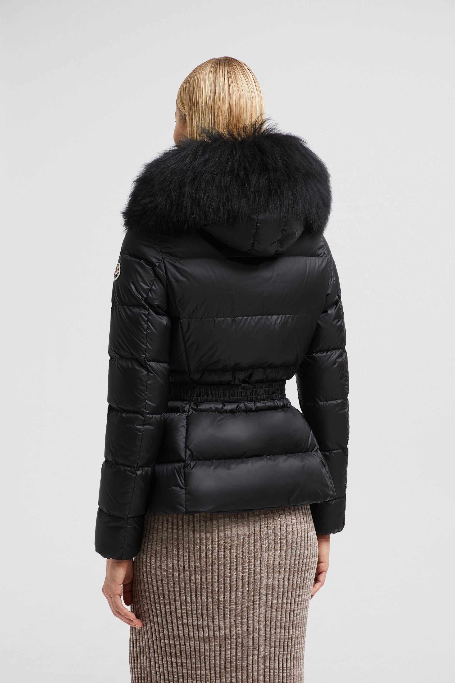 Down jacket, Luxury winter wear, Moncler, Black nylon jacket, High-collar jacket