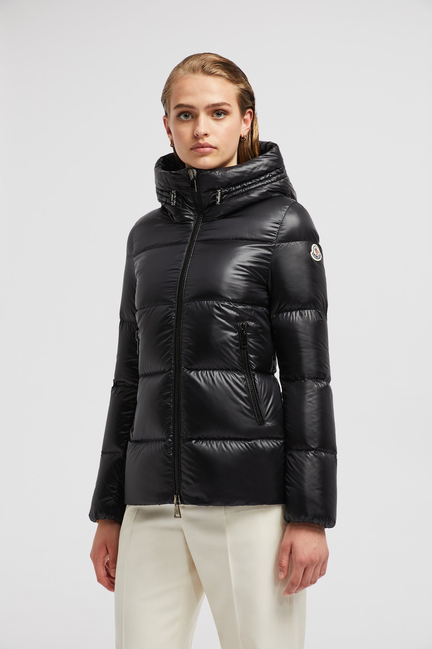 quilted jacket, nylon jacket, black jacket, autumn winter 2024, women's outerwear