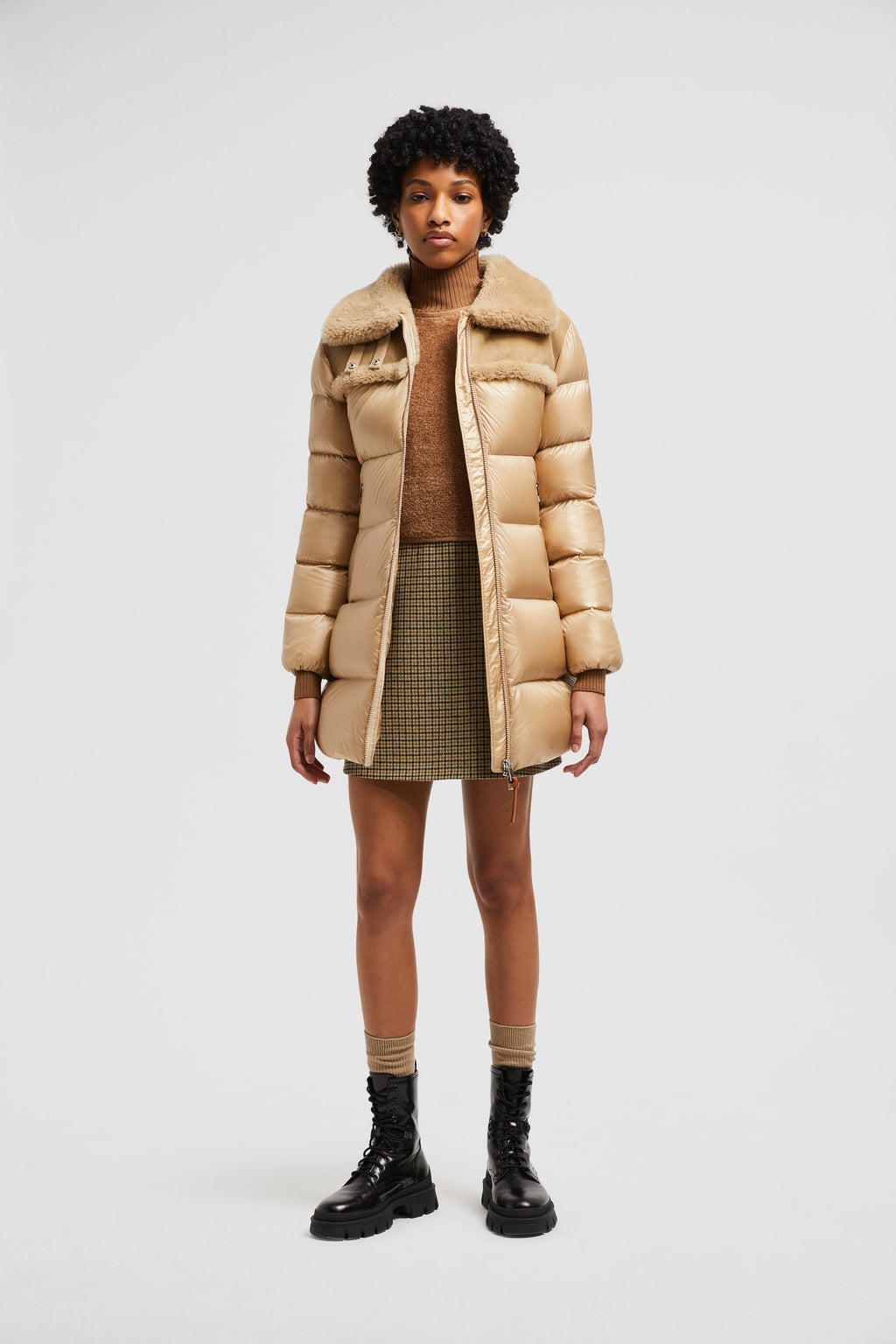 Moncler, wool mini skirt, plaid skirt, luxury fashion, women's fashion