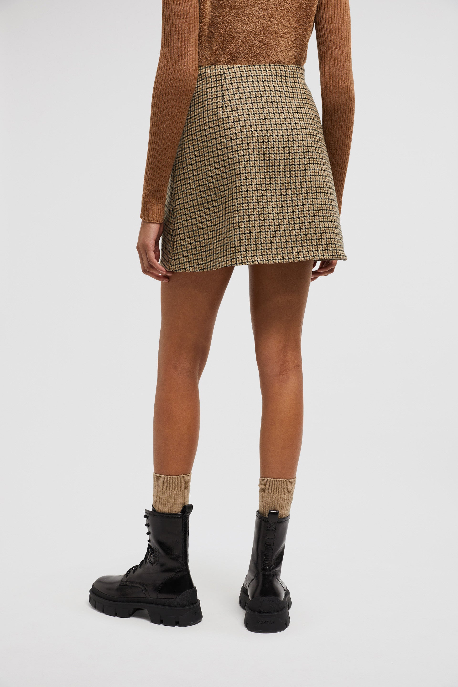 Moncler, wool mini skirt, plaid skirt, luxury fashion, women's fashion