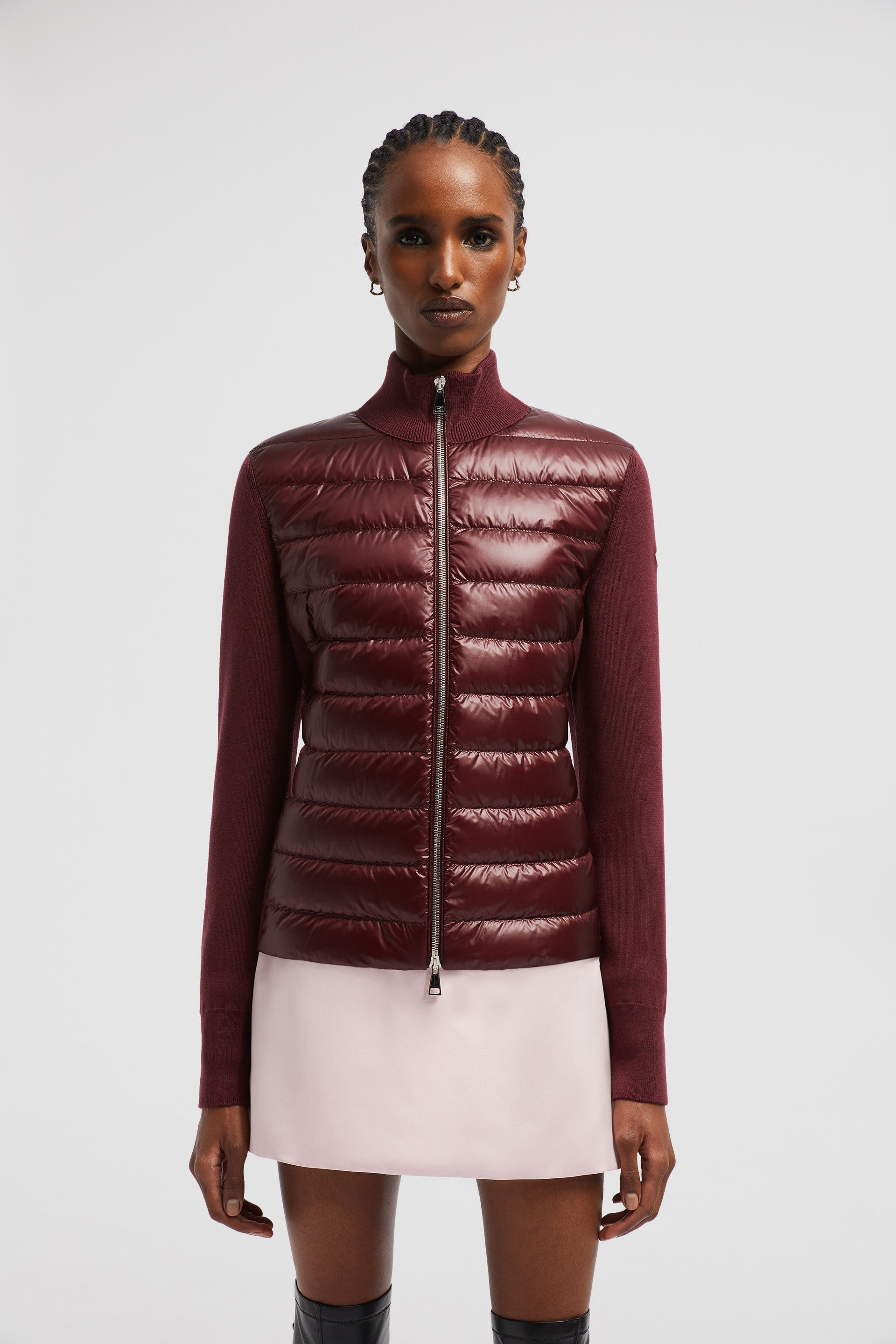 Burgundy leather skirt quilt best sale