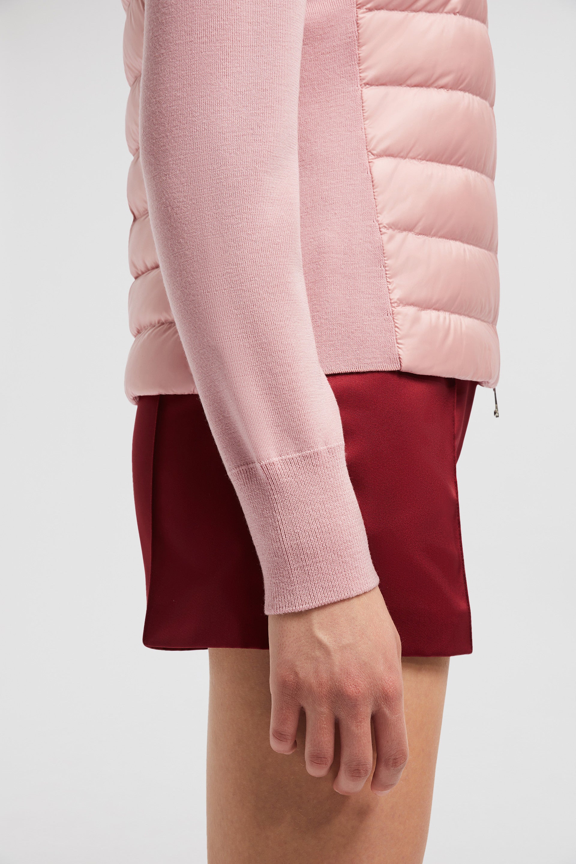 luxury quilted jacket, two-tone jacket, Moncler Autumn-Winter, high collar jacket, insulated outerwear