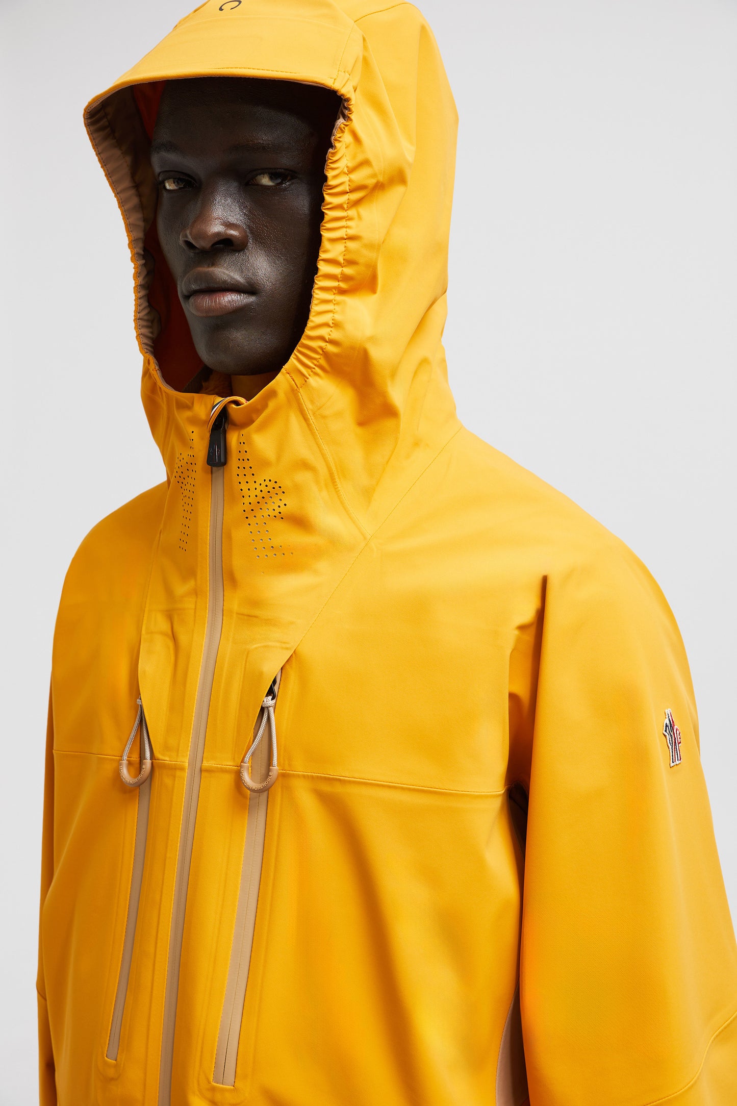 Moncler Grenoble jacket, yellow nylon jacket, high-neck jacket, Autumn-Winter 2024, luxury men's jacket