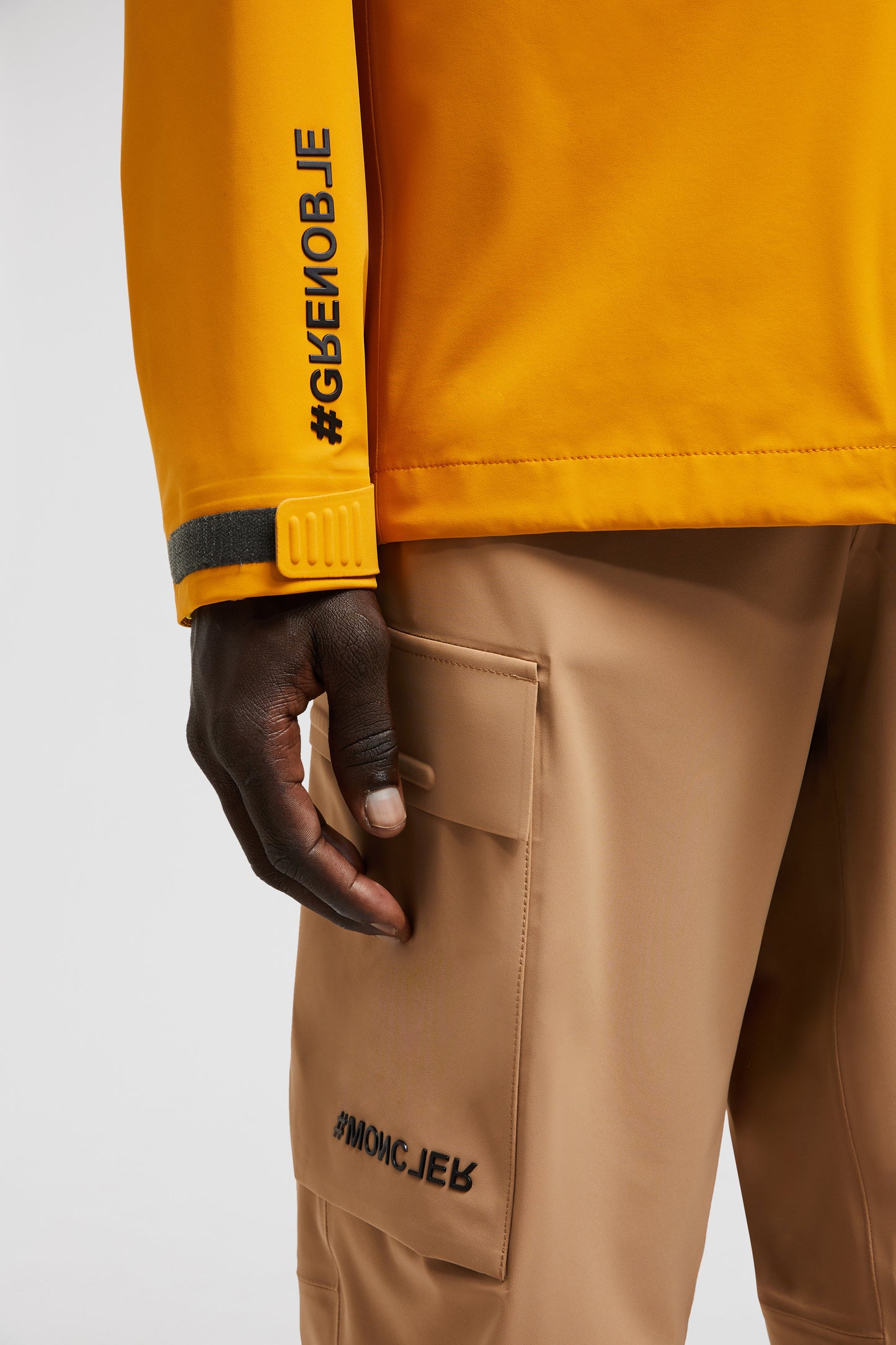 Moncler Grenoble jacket, yellow nylon jacket, high-neck jacket, Autumn-Winter 2024, luxury men's jacket