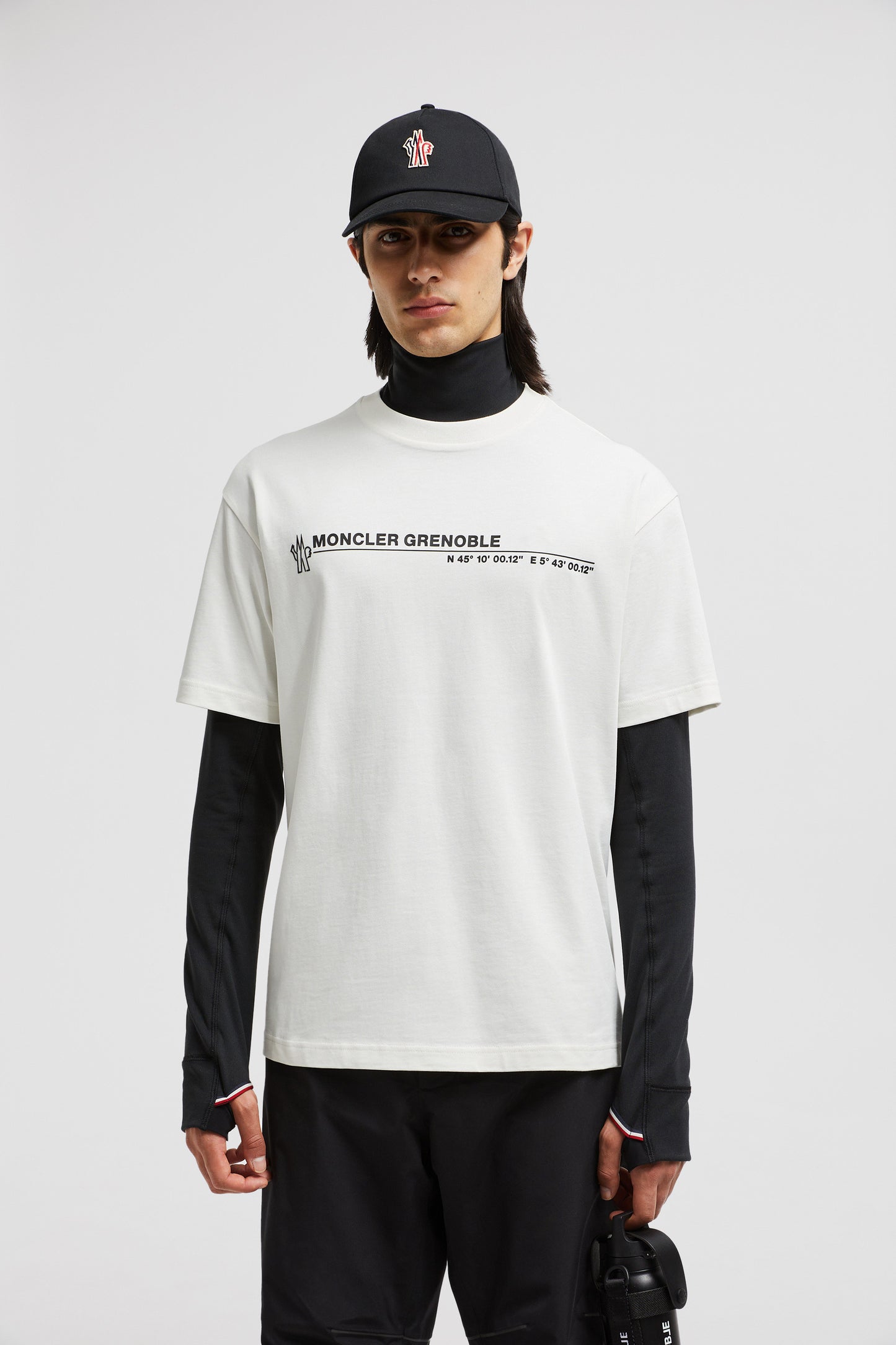 Moncler Grenoble T-shirt, White Printed T-shirt, Autumn-Winter 2024, Luxury Cotton T-shirt, High-end Fashion T-shirt