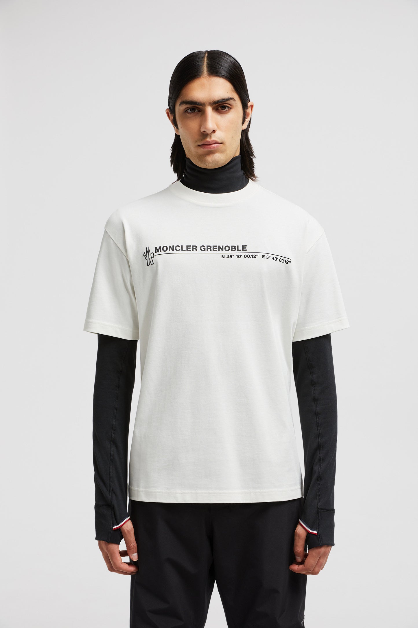 Moncler Grenoble T-shirt, White Printed T-shirt, Autumn-Winter 2024, Luxury Cotton T-shirt, High-end Fashion T-shirt