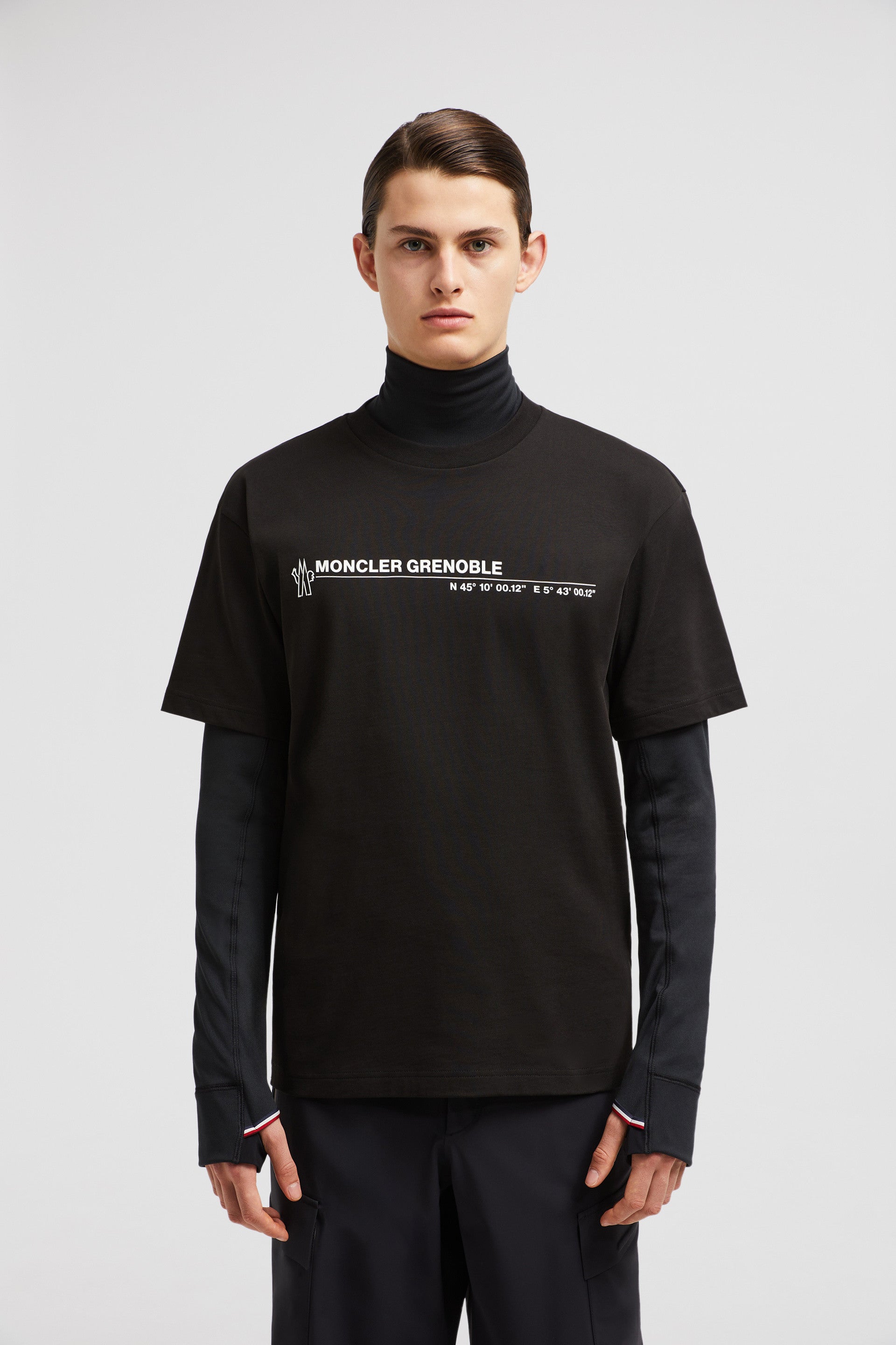 Moncler Grenoble T-shirt, black printed T-shirt, luxury casual wear, Autumn-Winter 2024, designer T-shirt