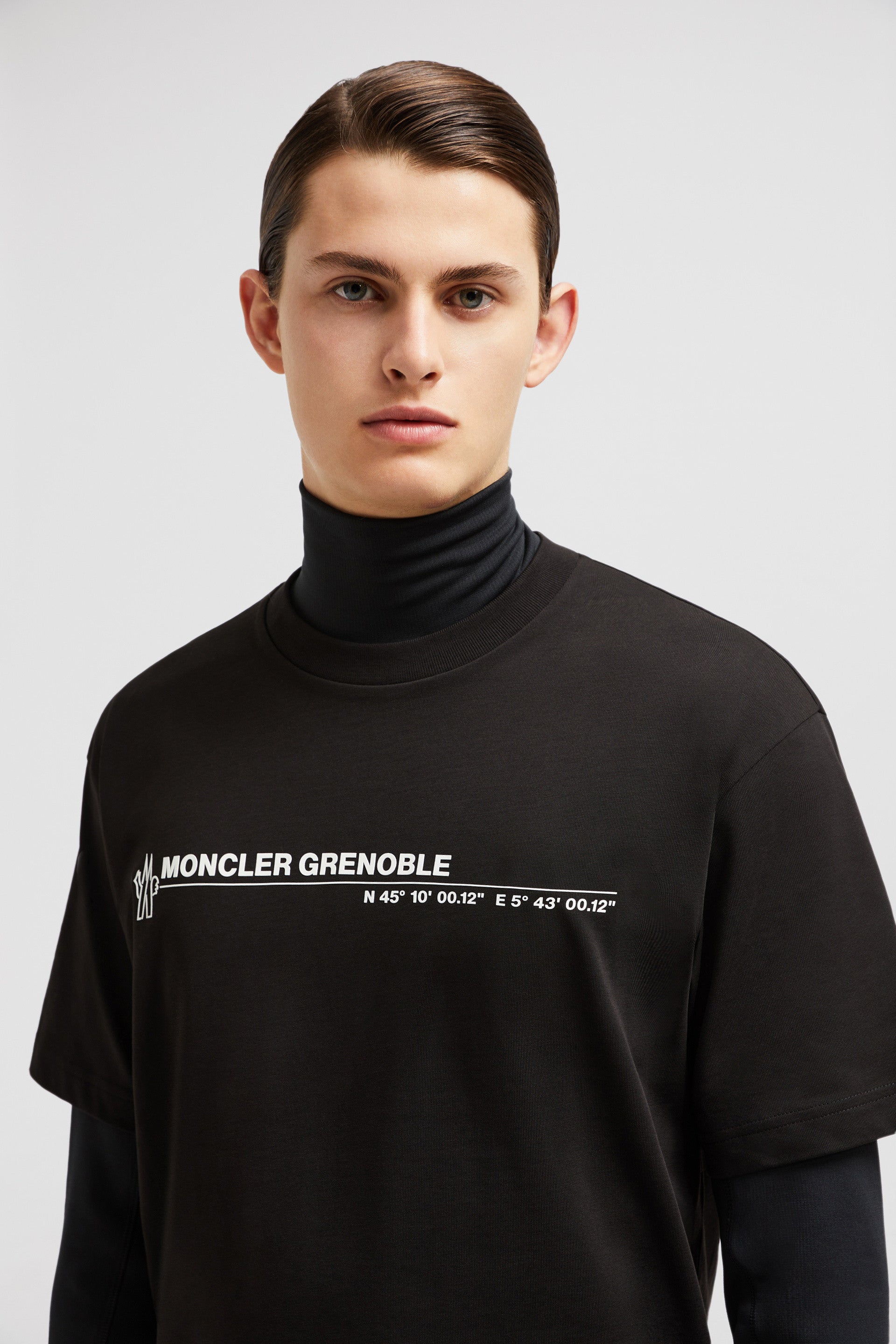 Moncler Grenoble T-shirt, black printed T-shirt, luxury casual wear, Autumn-Winter 2024, designer T-shirt