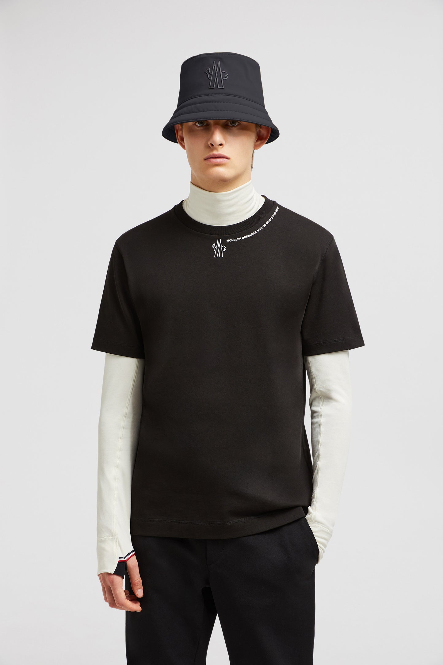 Moncler Grenoble T-shirt, Autumn-Winter 2024, black graphic tee, luxury cotton T-shirt, designer casual wear