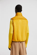 Moncler Grenoble, Yellow Sleeveless Jacket, Luxury Winter Wear, High Collar Jacket, Winter 2024 Collection