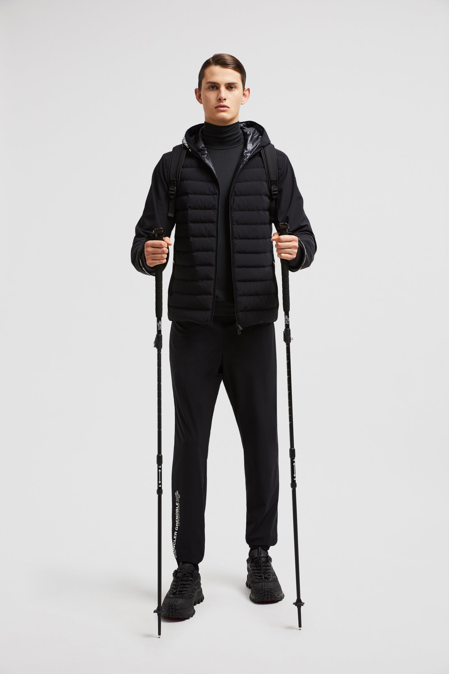 Moncler Grenoble, black nylon pants, luxury jogging pants, Autumn-Winter 2024, high-end activewear