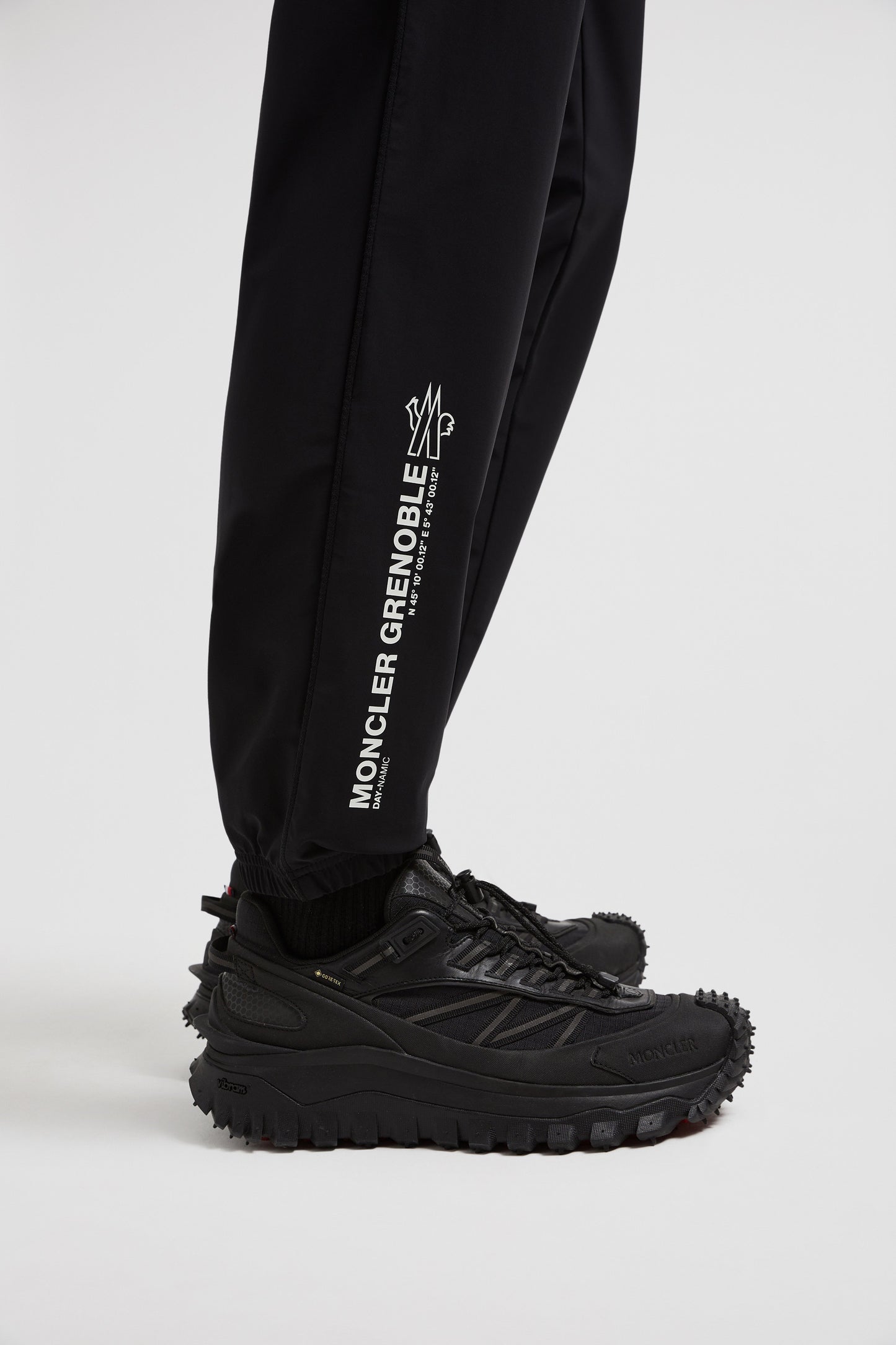 Moncler Grenoble, black nylon pants, luxury jogging pants, Autumn-Winter 2024, high-end activewear