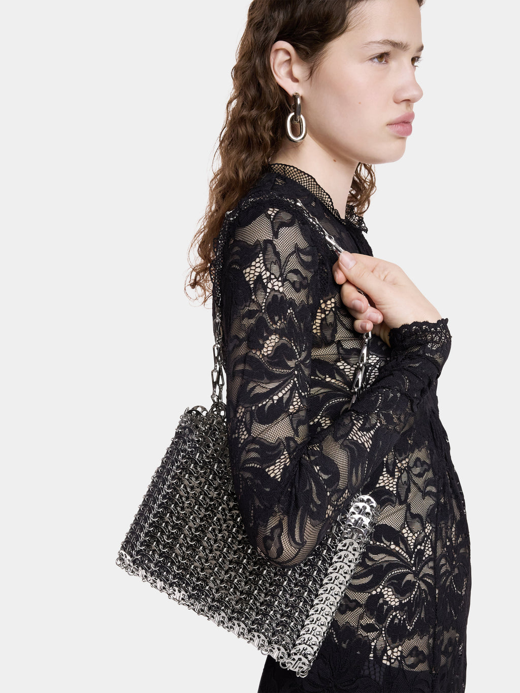 Rabanne, Iconic 1969 Bag, silver metal bag, Autumn-Winter 2024, fashion accessory