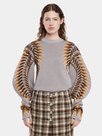 Image du pull lumineux imprimé Lurex par Rabanne pour femmes - Saison automne-hiver 2024 - Détail 7