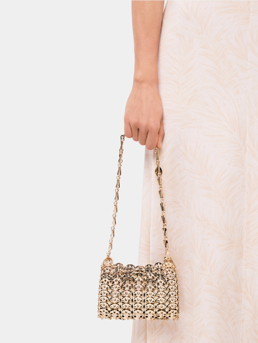 Iconic Nano Bag, Gold Metal Bag, Rabanne 1969 Bag, Metallic Handbag, Autumn Winter 2024