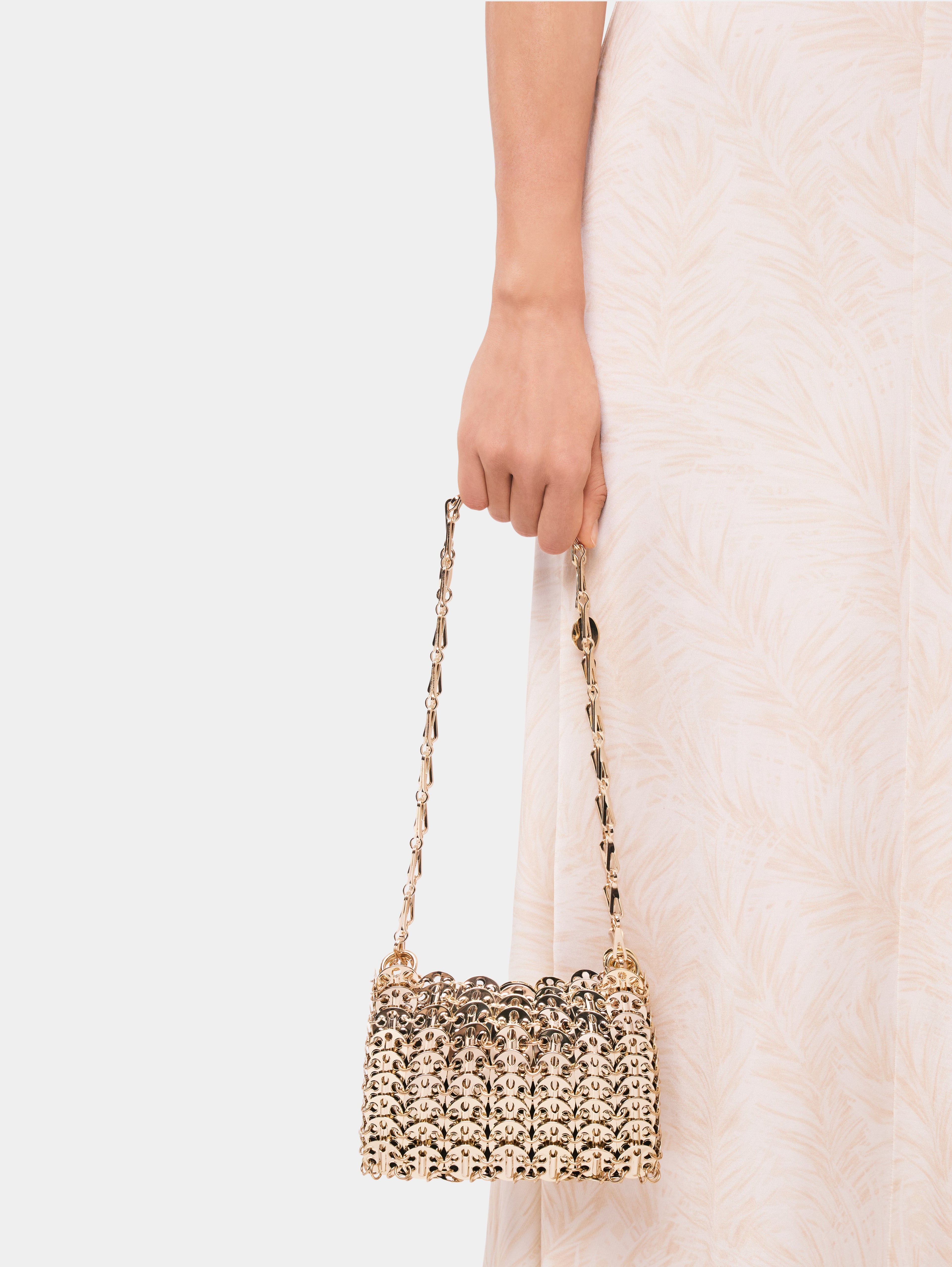 Iconic Nano Bag, Gold Metal Bag, Rabanne 1969 Bag, Metallic Handbag, Autumn Winter 2024
