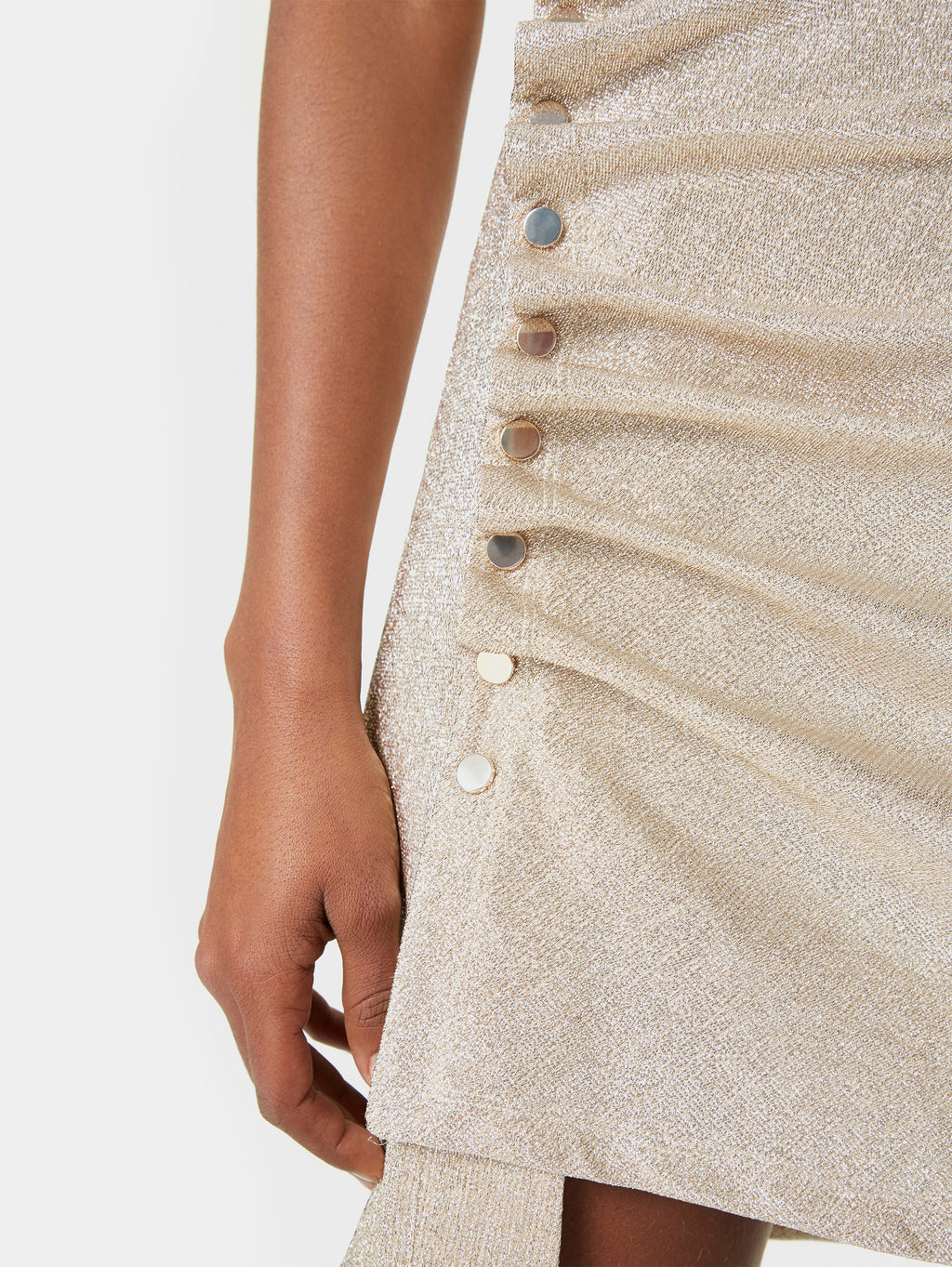 draped lurex dress, gold dress, Rabanne dress, Autumn-Winter 2024, metallic gold clothing