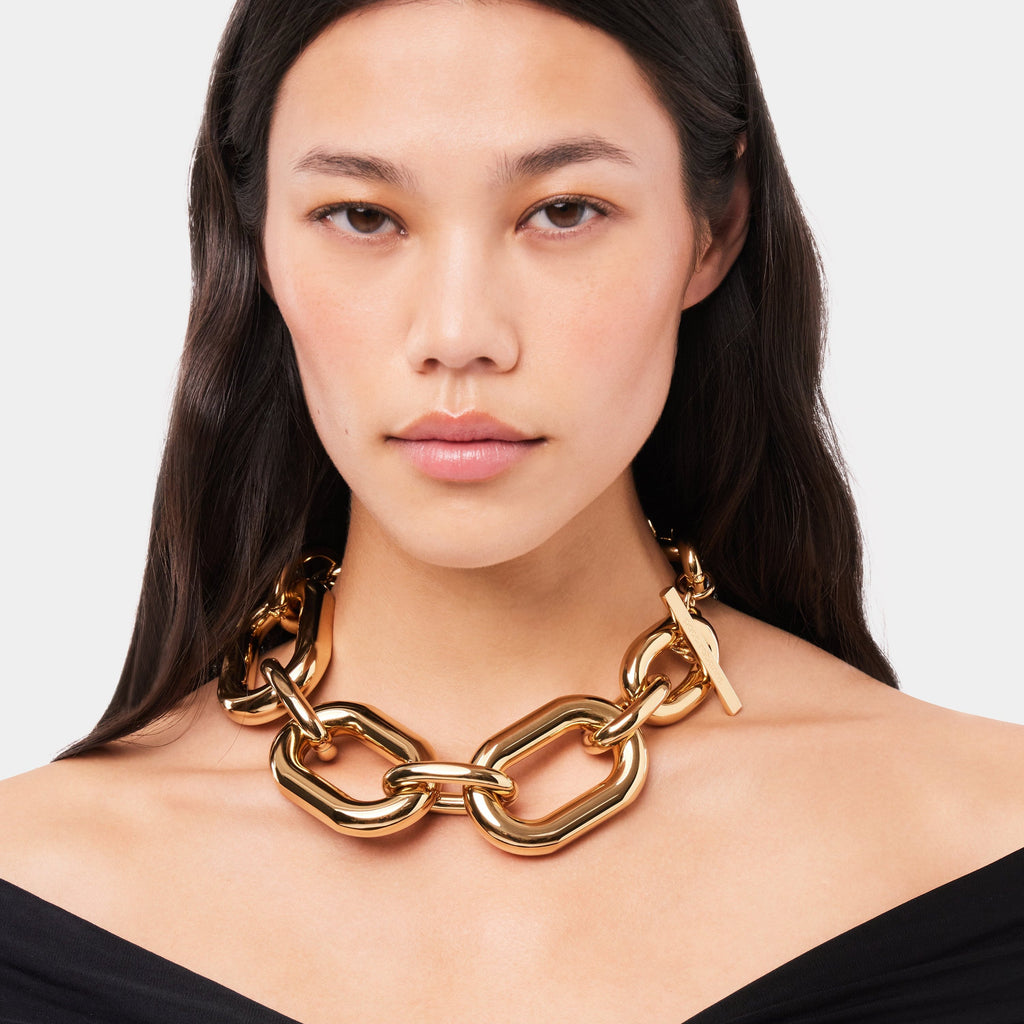 Image of XL Link Gold Necklace by Rabanne for Women - Season Autumn-Winter 2024 - Back View