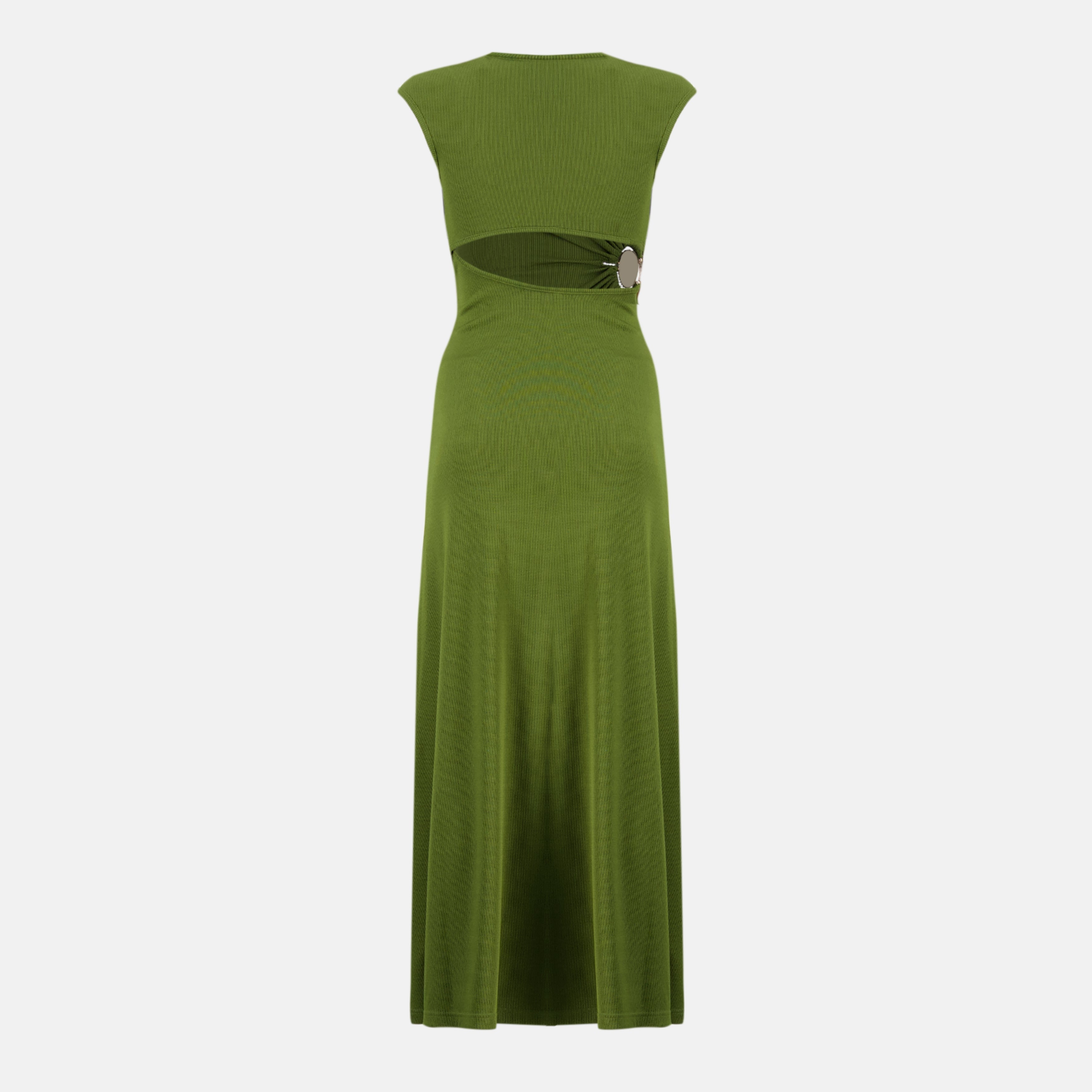 Imagem do vestido verde franzido de Christopher Esber para mulheres - Temporada Primavera-Verão 2026 - Vista traseira