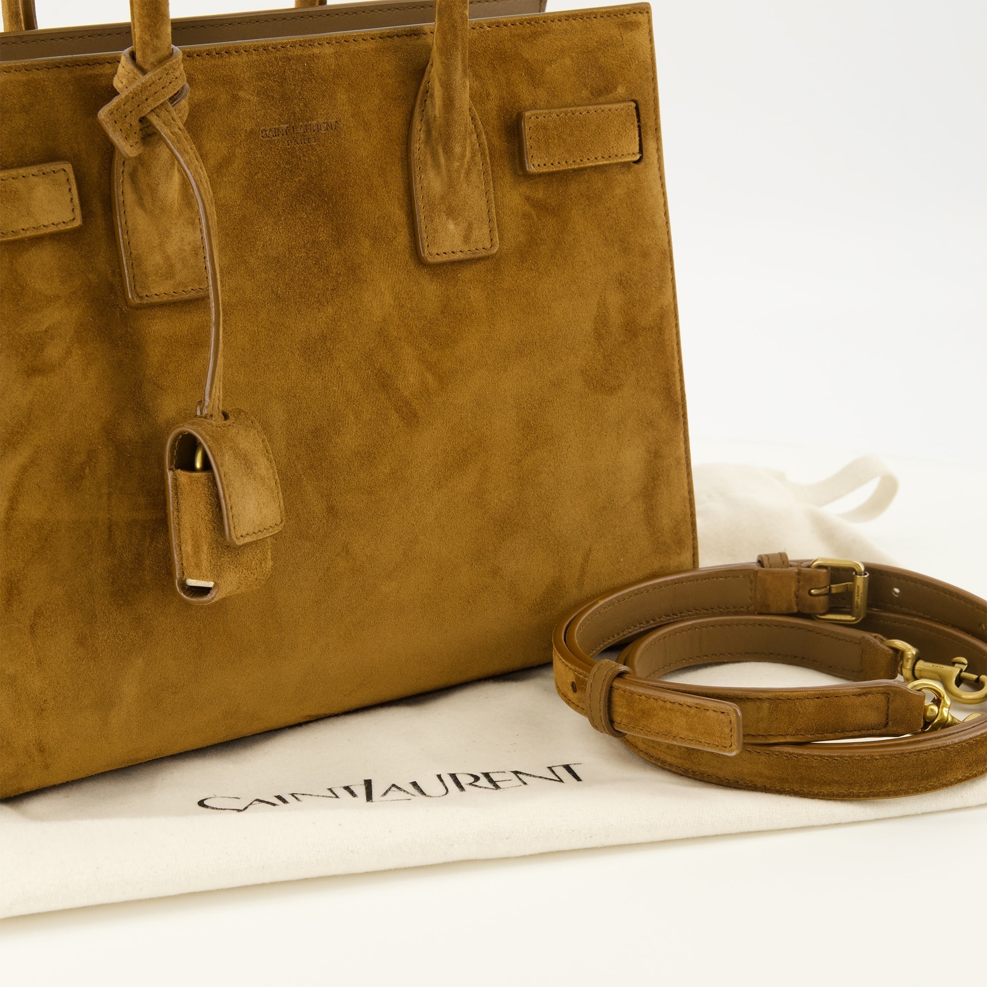 Bilde av brun semsket dagveske fra Saint Laurent for kvinner - Sesong Vår-Sommer 2026 - Detaljvisning 1