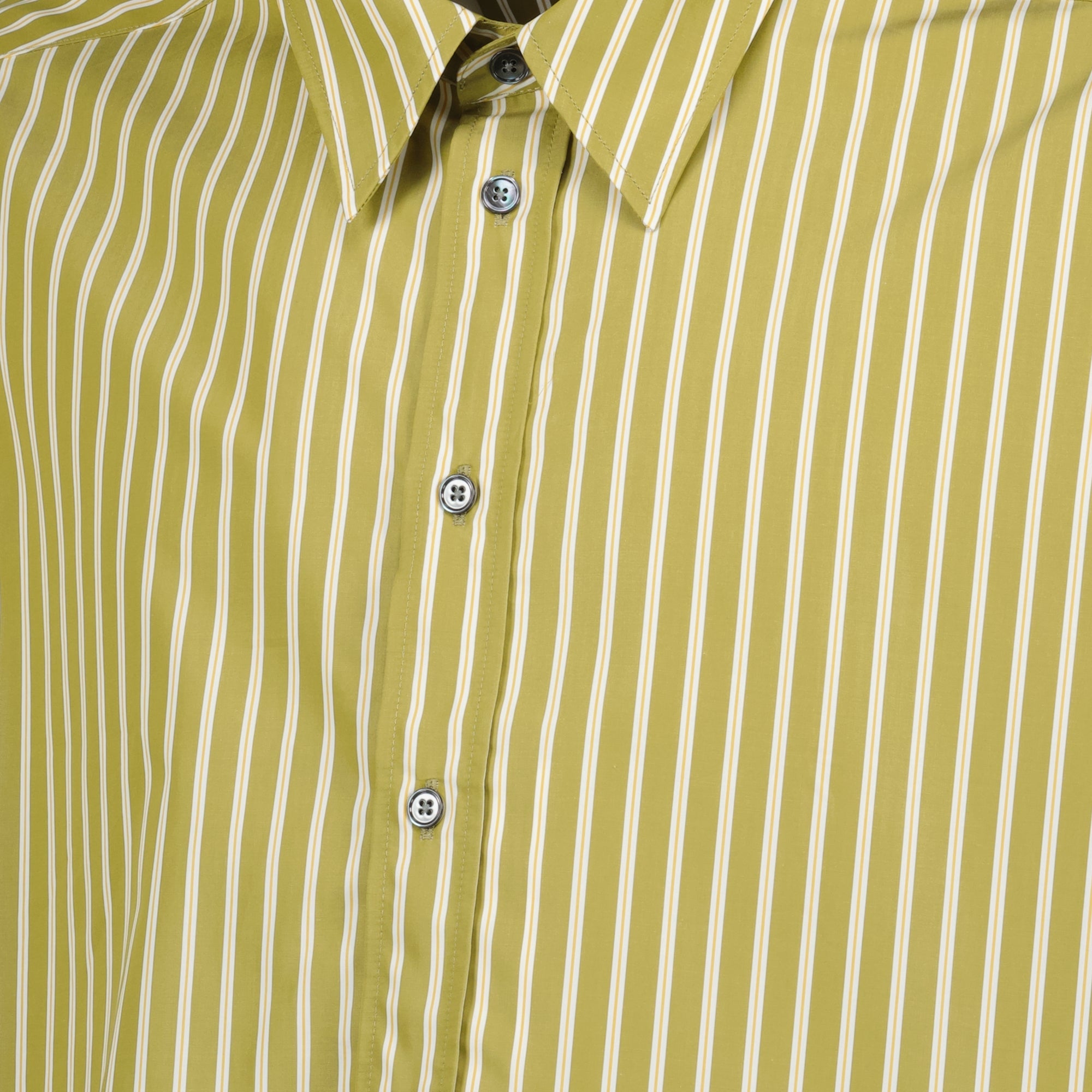 Ami de Coeur, green striped shirt, organic cotton, spring summer collection, unisex fashion