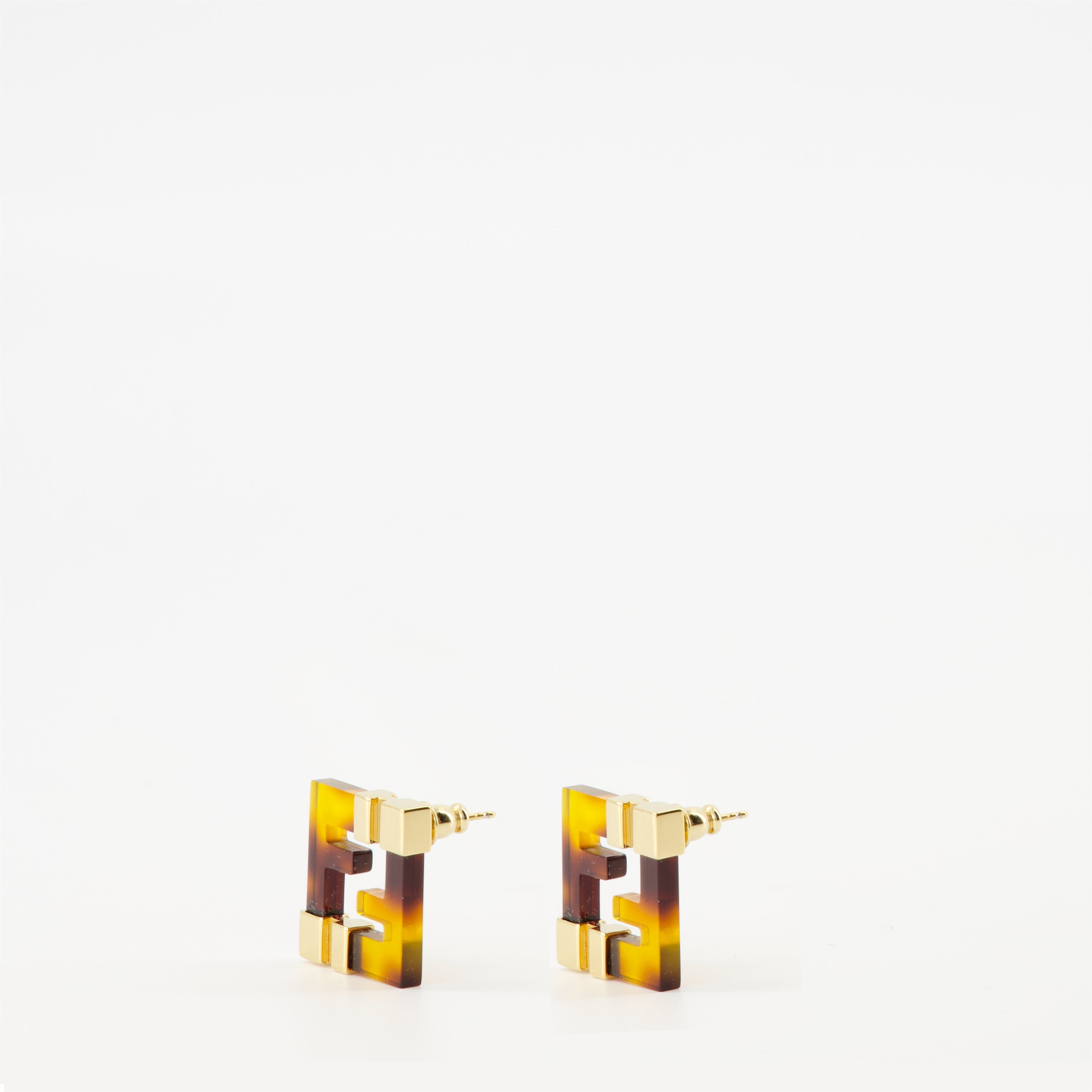 Fendi earrings, plexiglass jewelry, brown earrings, luxury accessories, fashion jewelry