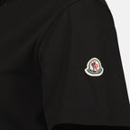 Moncler T-shirt, black monogram T-shirt, organic cotton T-shirt, Autumn-Winter collection, Men's fashion