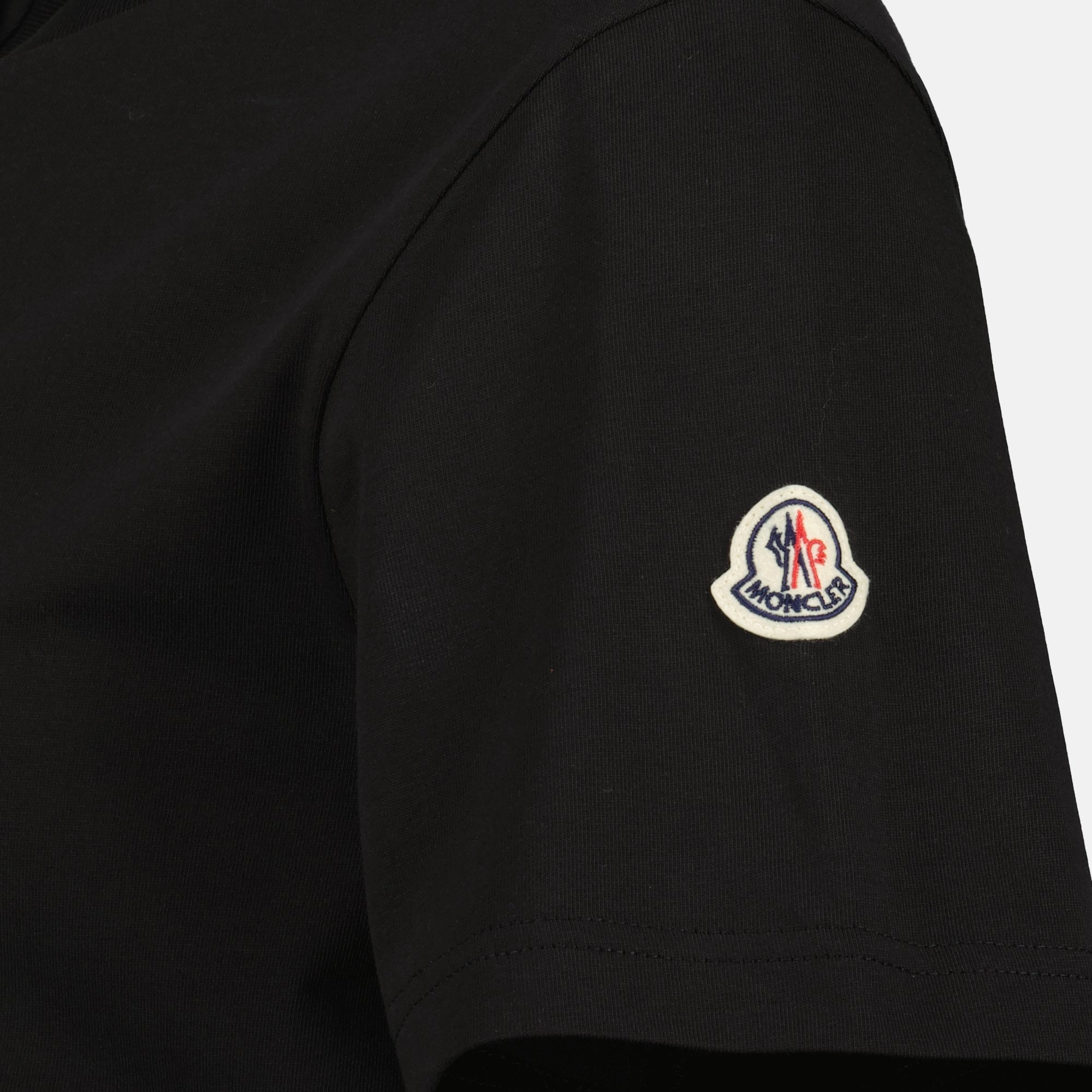 Moncler T-shirt, black monogram T-shirt, organic cotton T-shirt, Autumn-Winter collection, Men's fashion