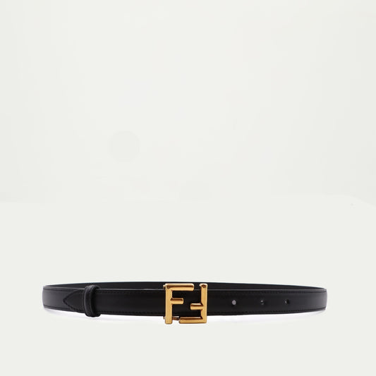 Black leather belt, FF buckle, Fendi belt, Fall-Winter 2024, elegant accessory