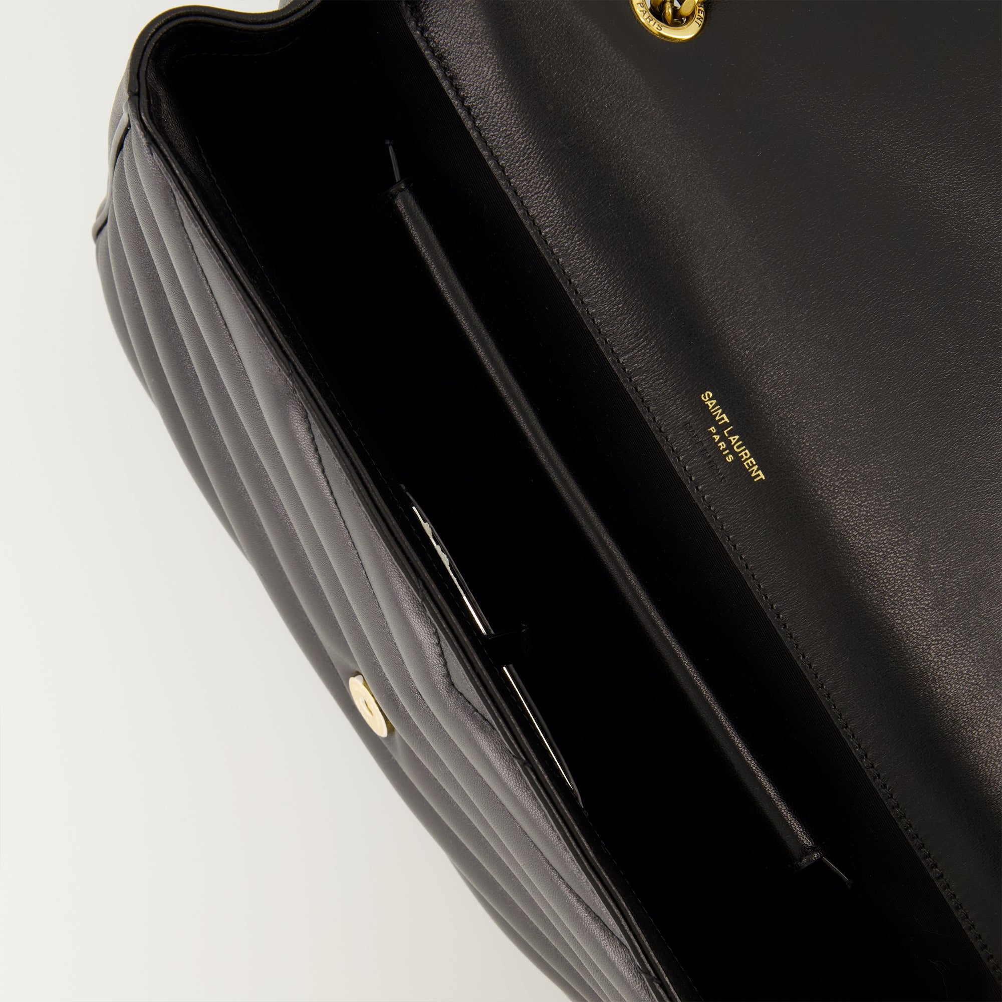 Saint Laurent Sac Loulou, black lambskin bag, luxury handbags, designer accessories, high-end bags