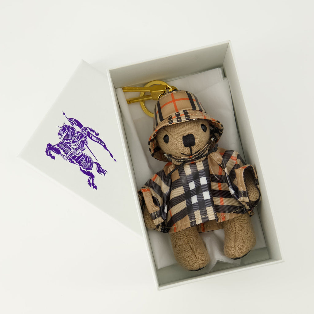 Burberry keychain, Thomas Bear accessory, wool and cashmere keychain, stylish keychain, luxury fashion accessories