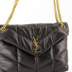 Image of Sac Puffer Medium Noir by Saint Laurent for Women - Season Spring-Summer 2025 - Detail View 1